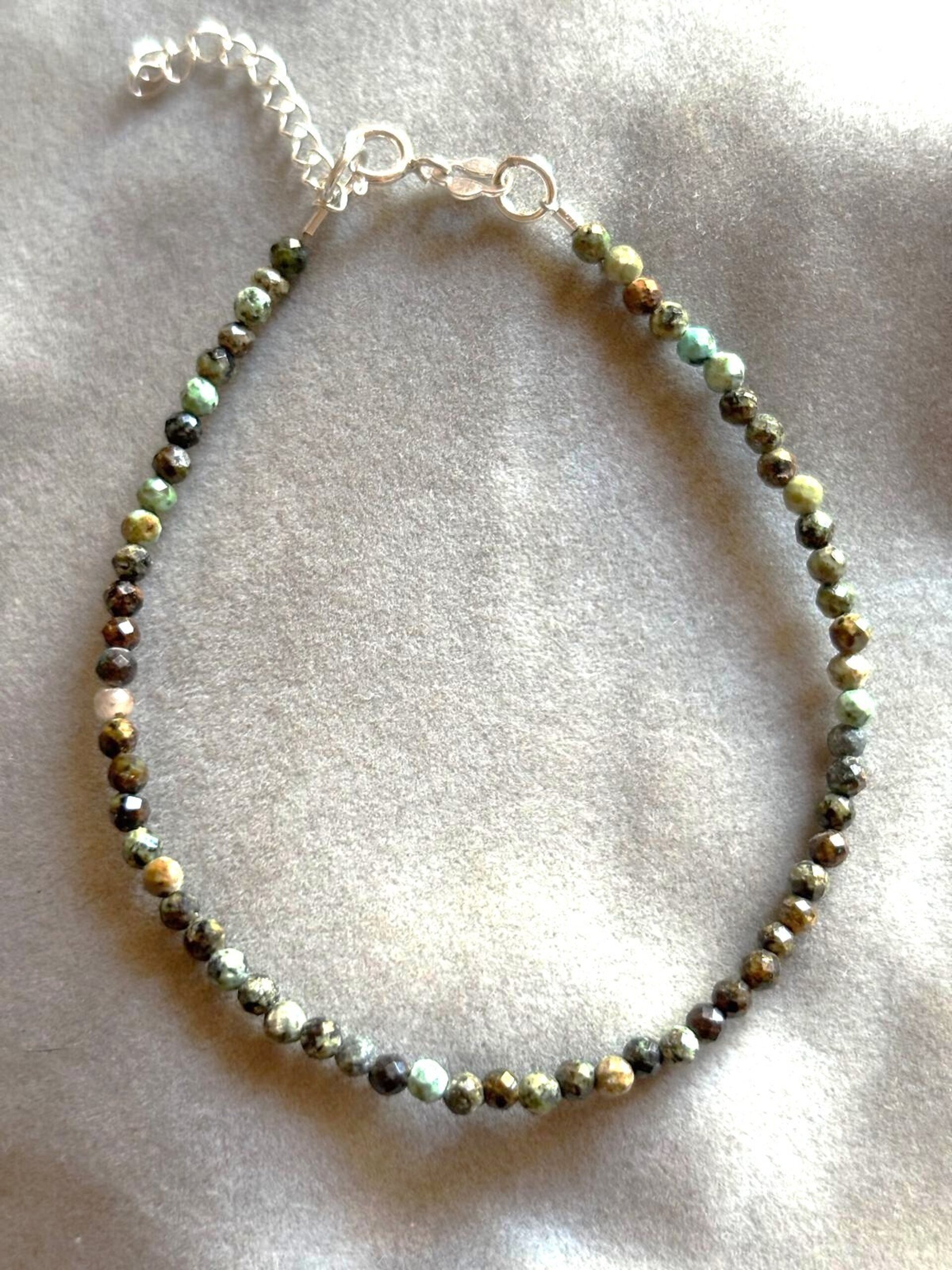 pulsera facetada turquesa africana - 2
