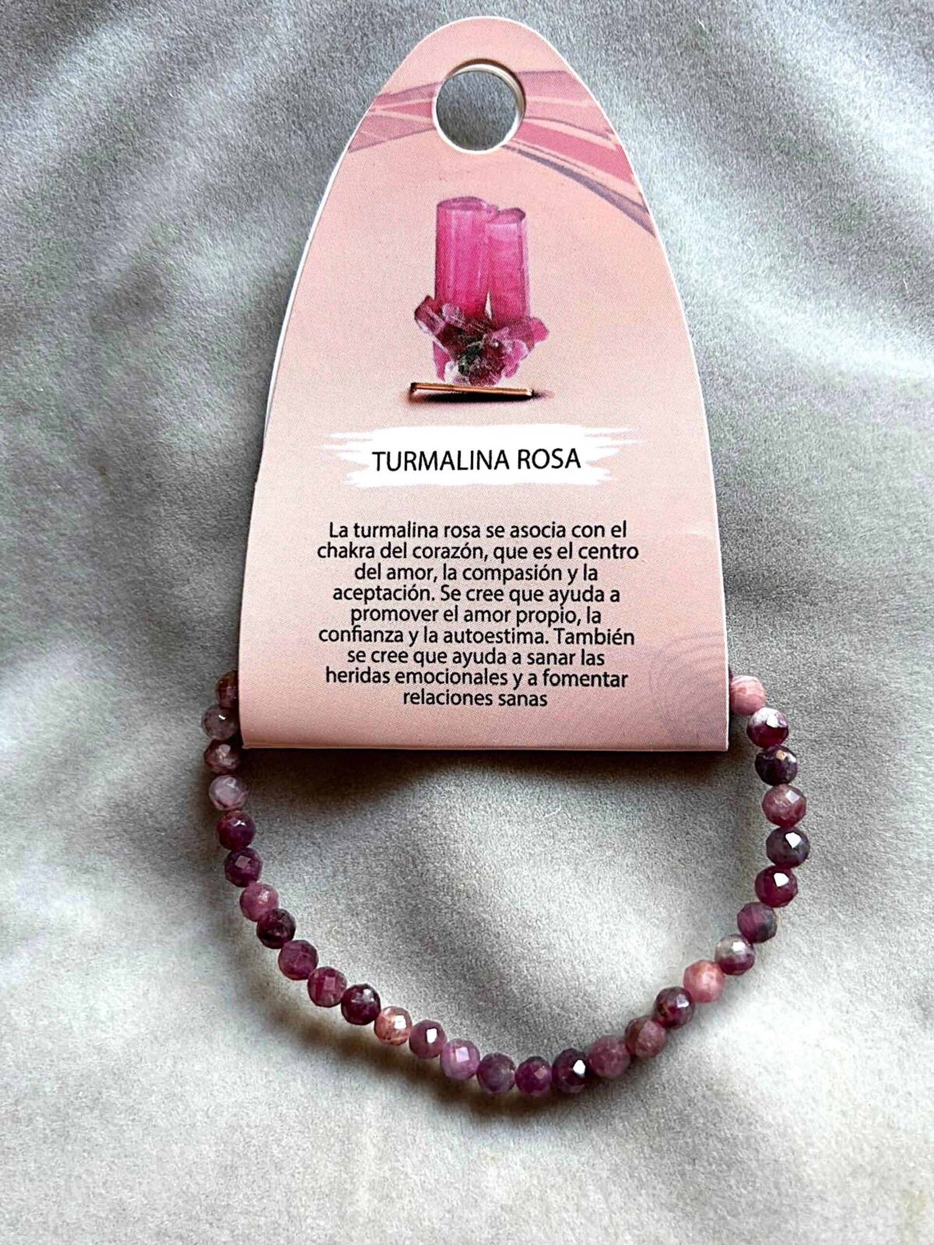 pulsera facetada turmalina rosa - 1