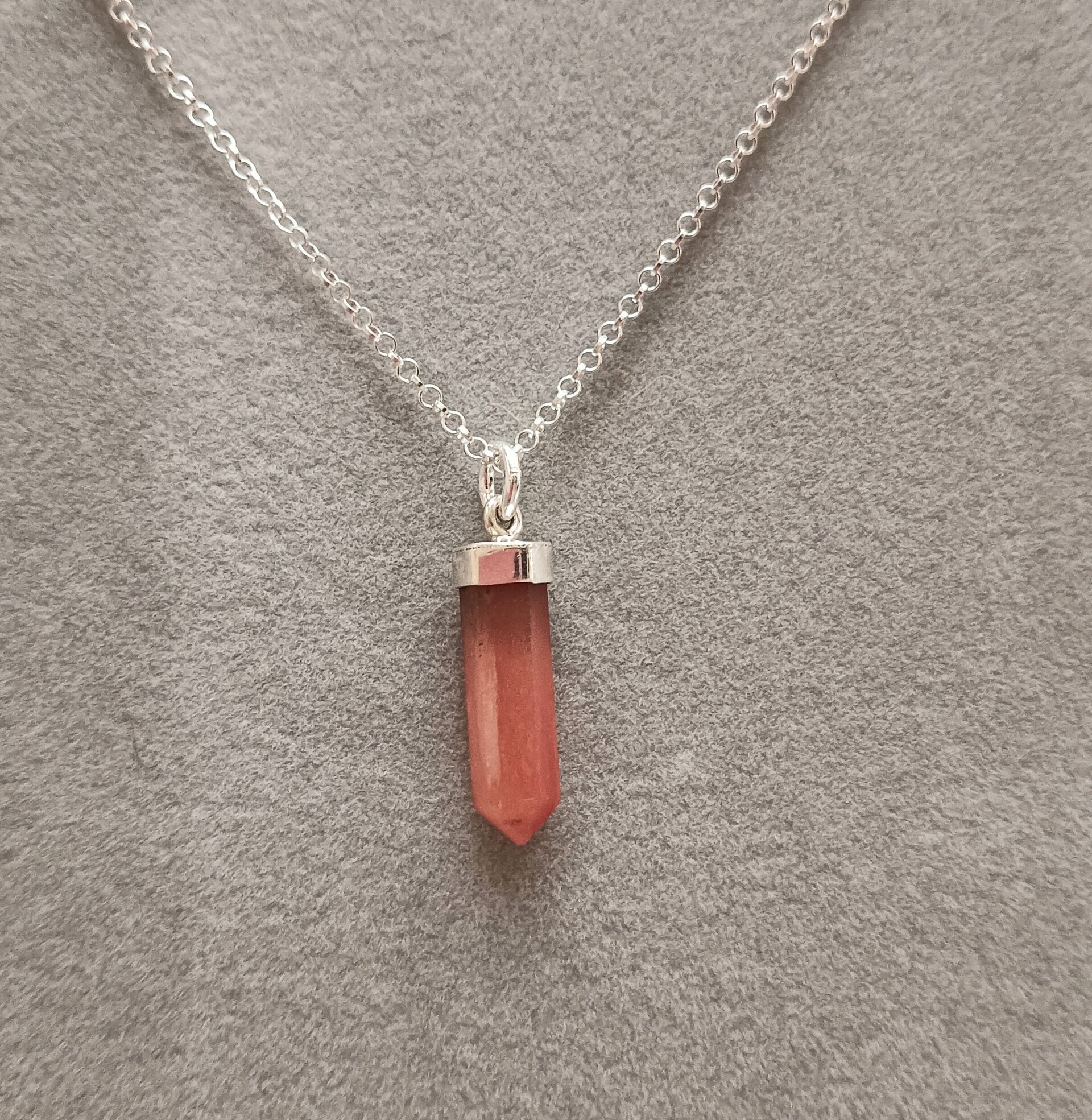 Collar punta de mineral carneola - 3