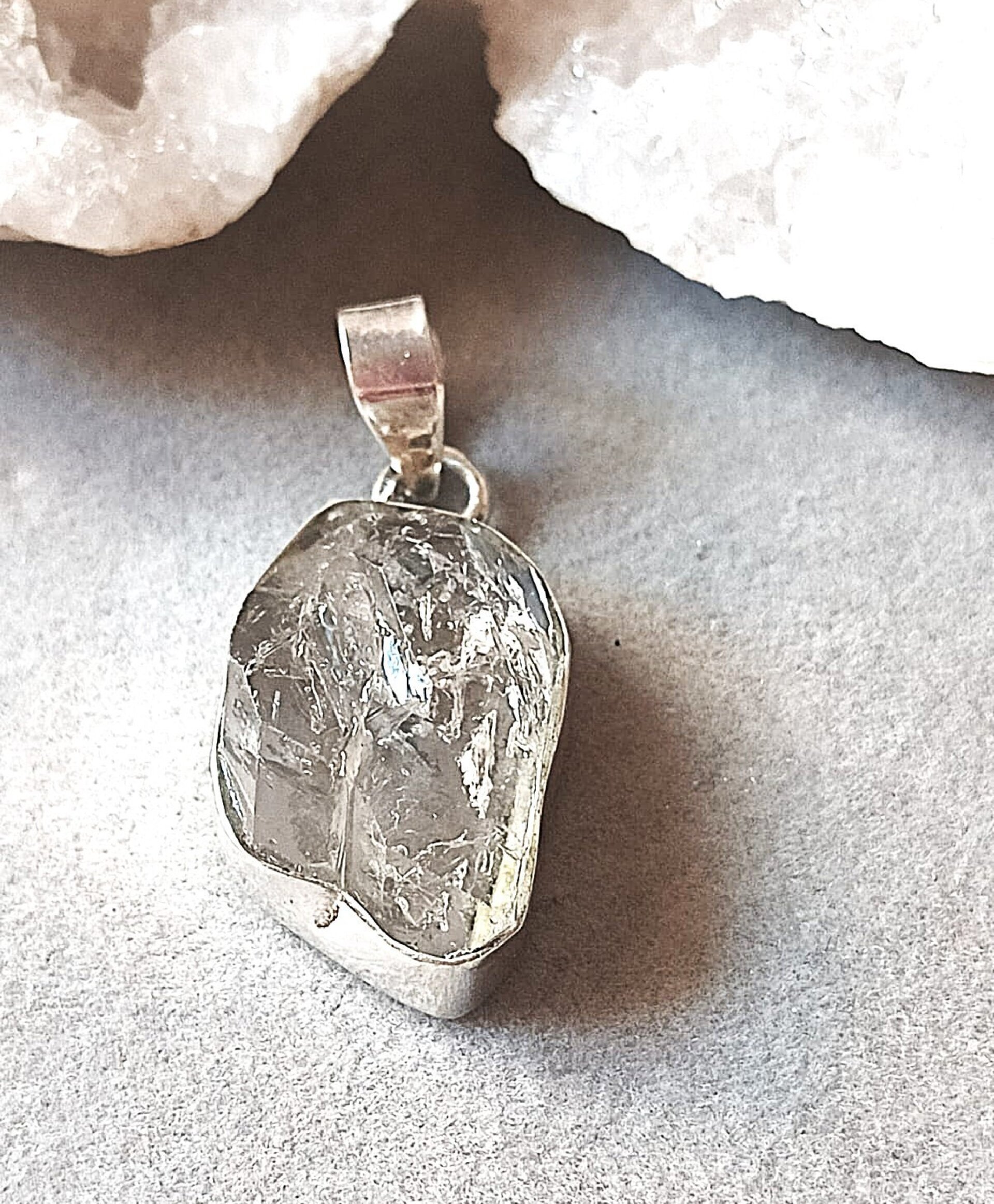 Colgante piedra natural cuarzo diamante herkimer - 2