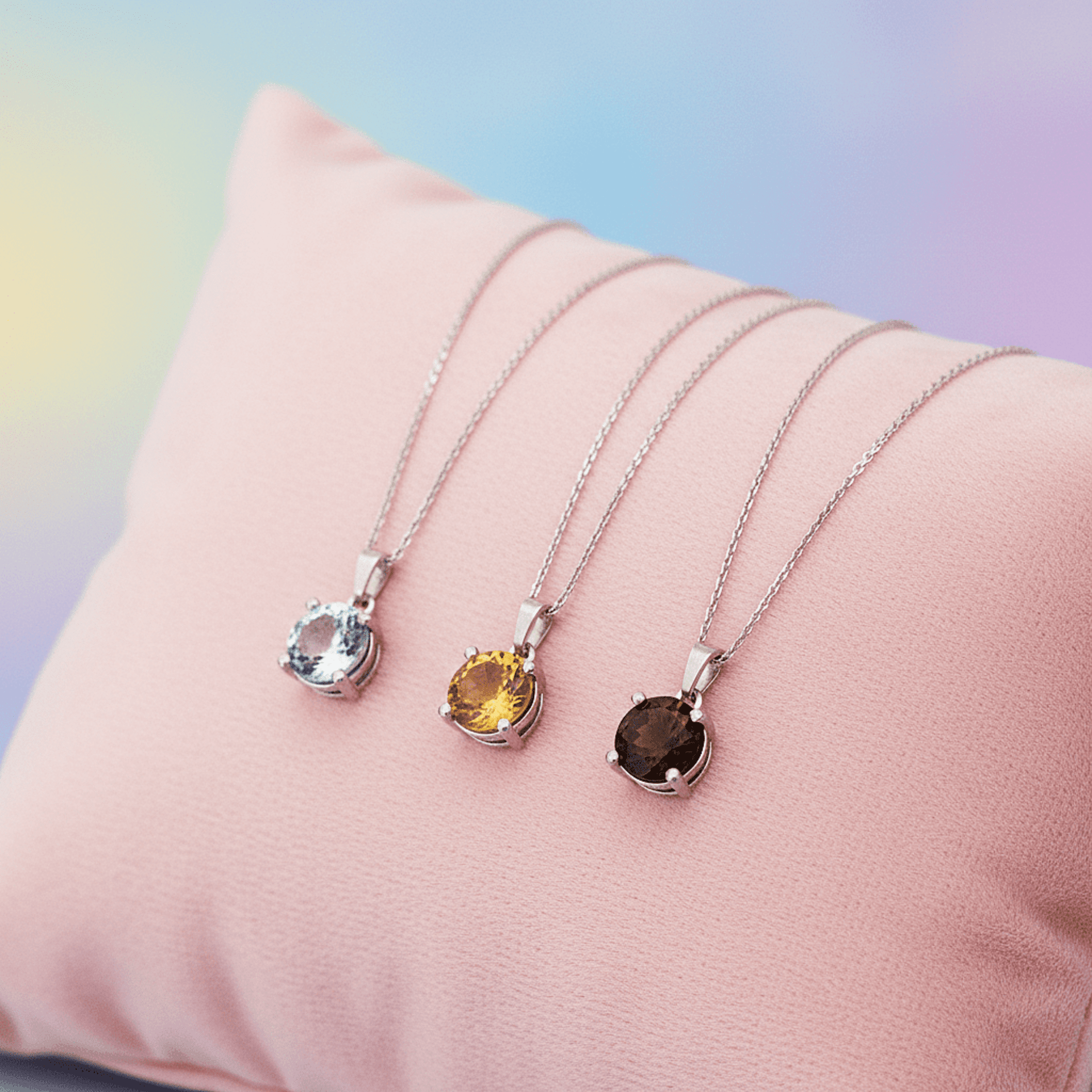 collar topacio, cuarzo ahumado y citrino - 7