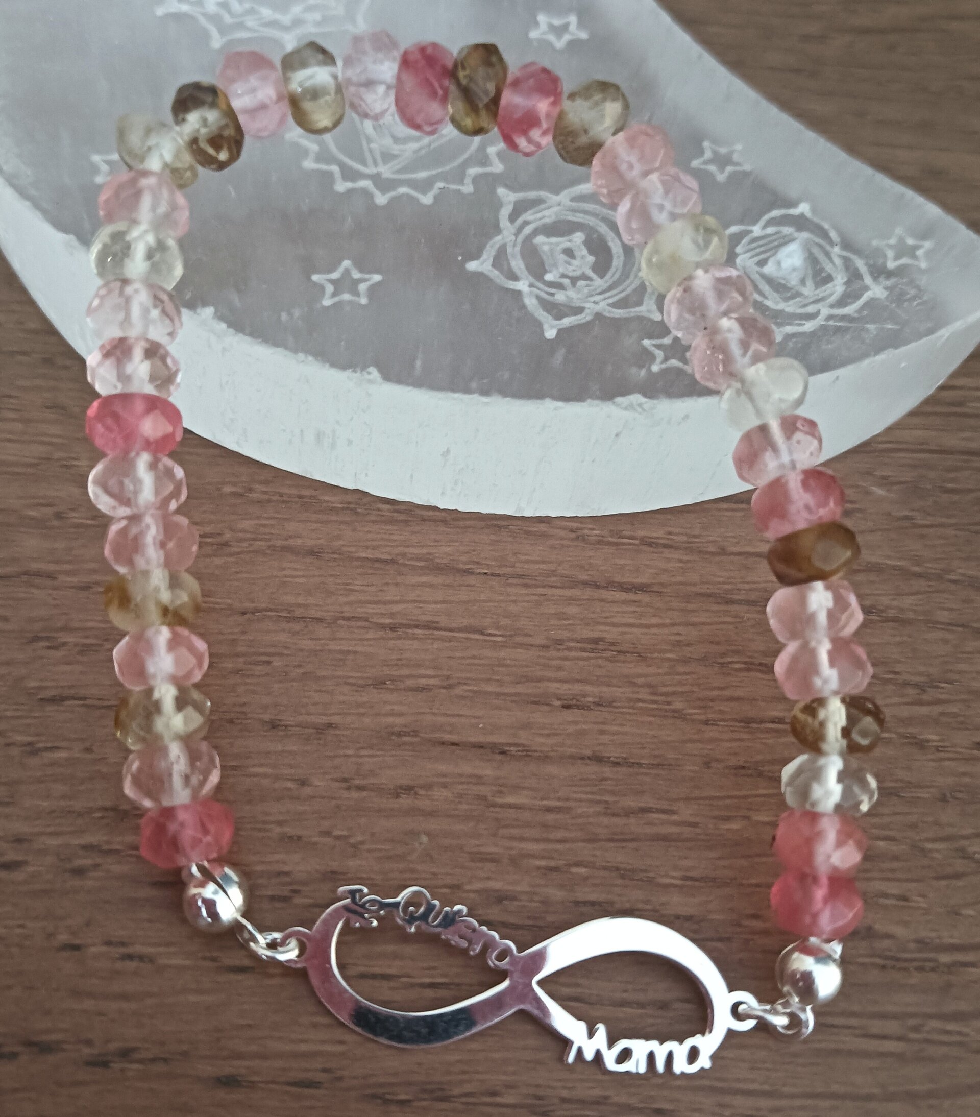 Pulsera cuarzo fumé te quiero Mamá - 2