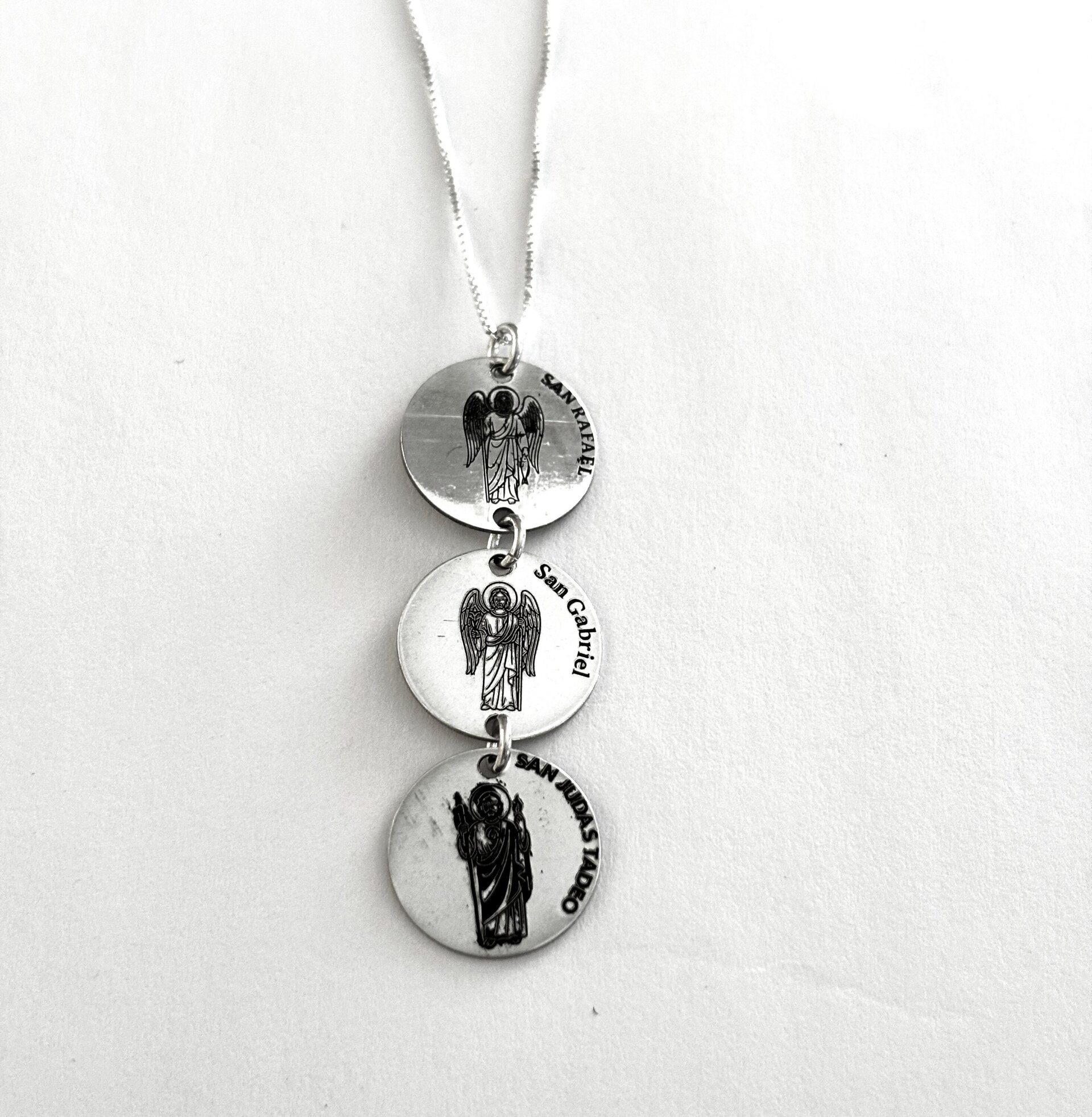 Collar tres medallas, San Rafael, San Gabriel y San Judas Tadeo - 5