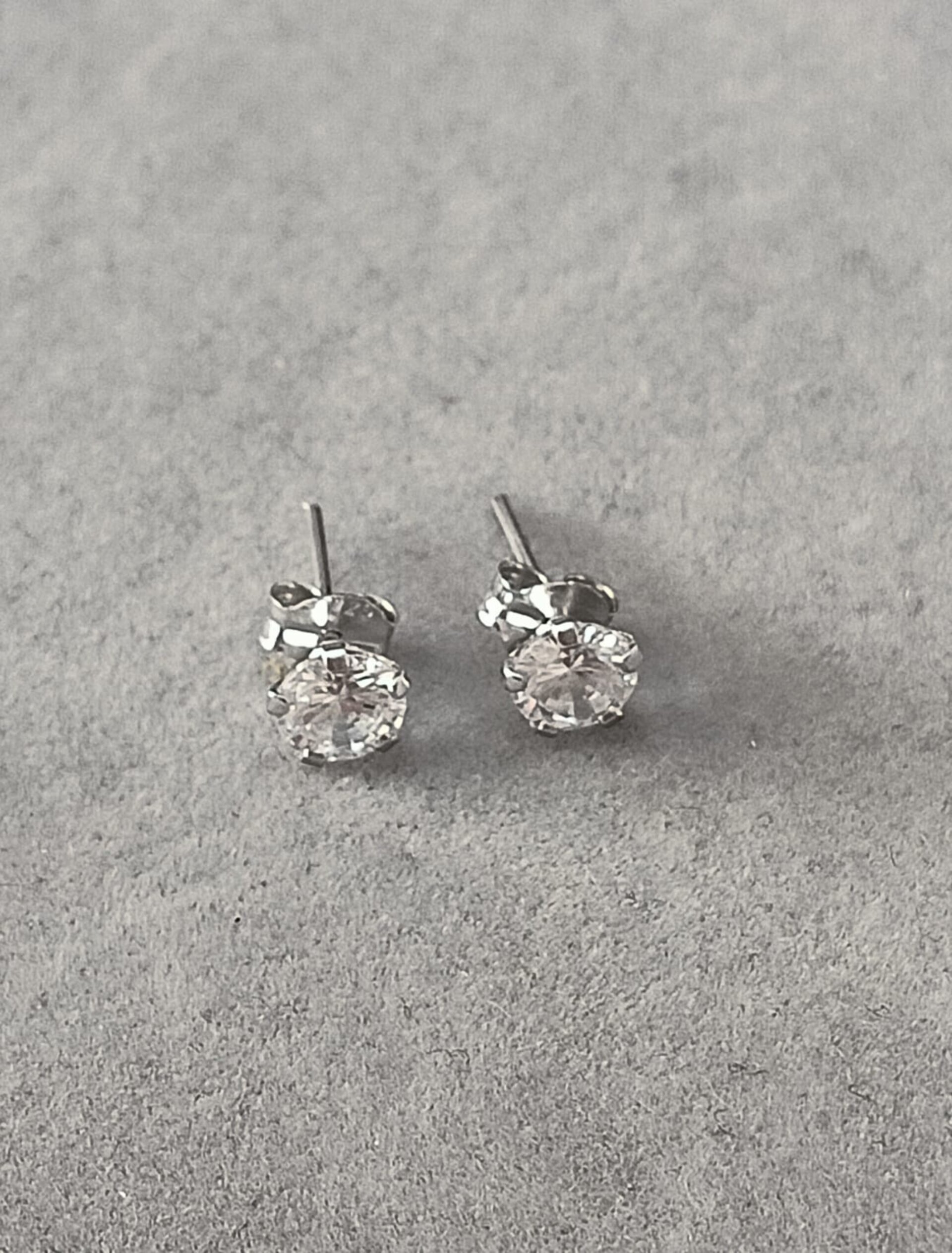 Pendientes circonita blanca - 5
