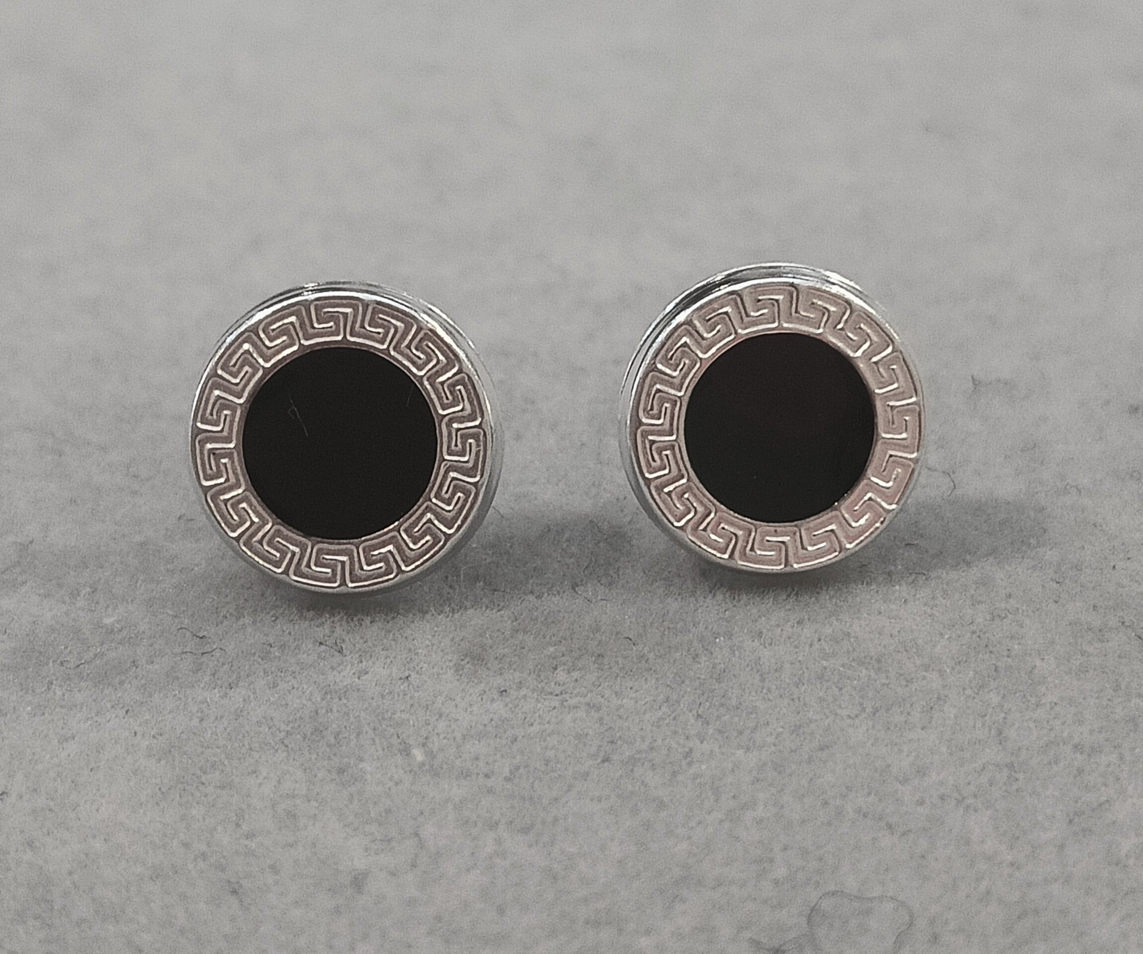 Pendientes redondos borde greca - 3