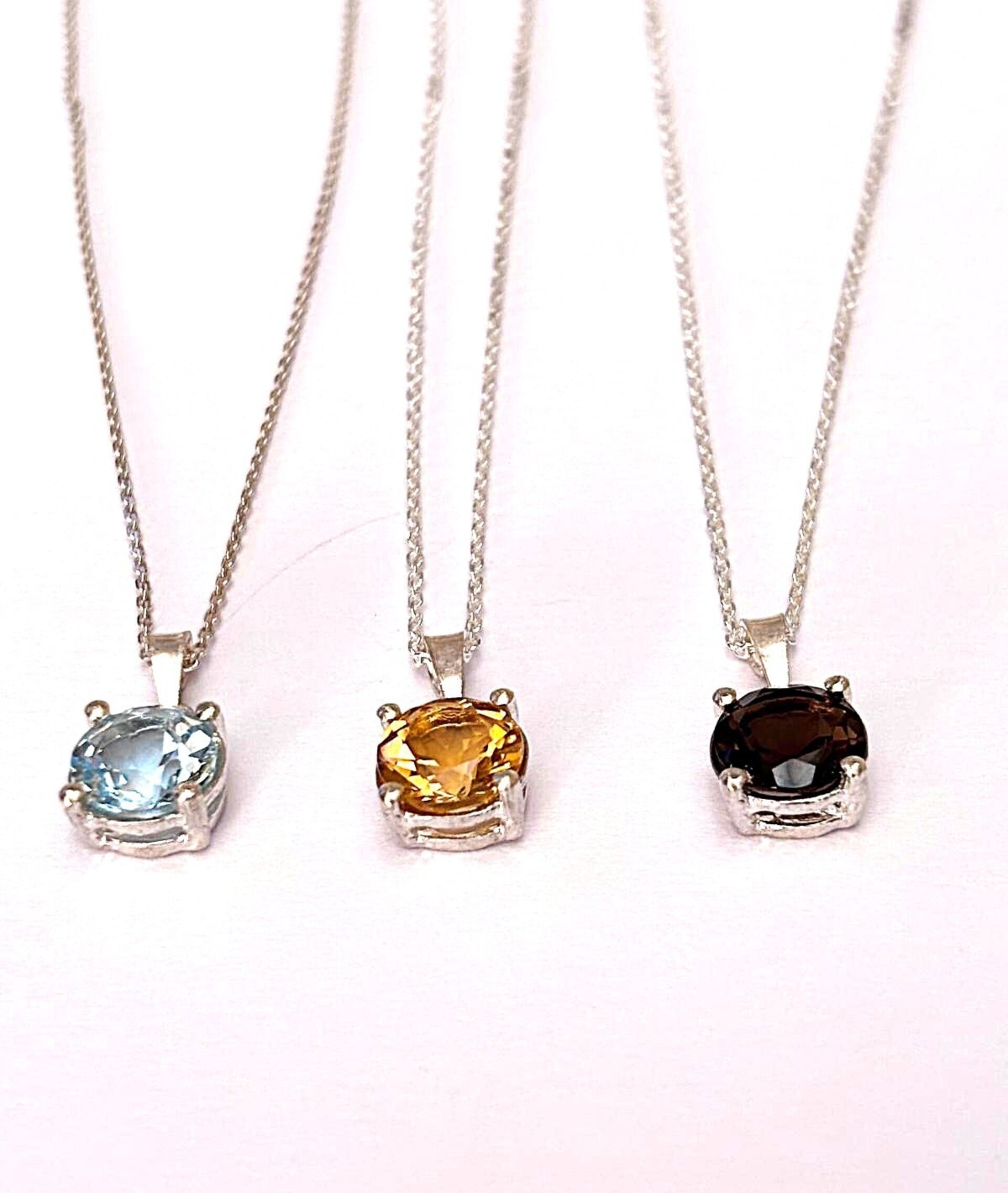 collar topacio, cuarzo ahumado y citrino - 8