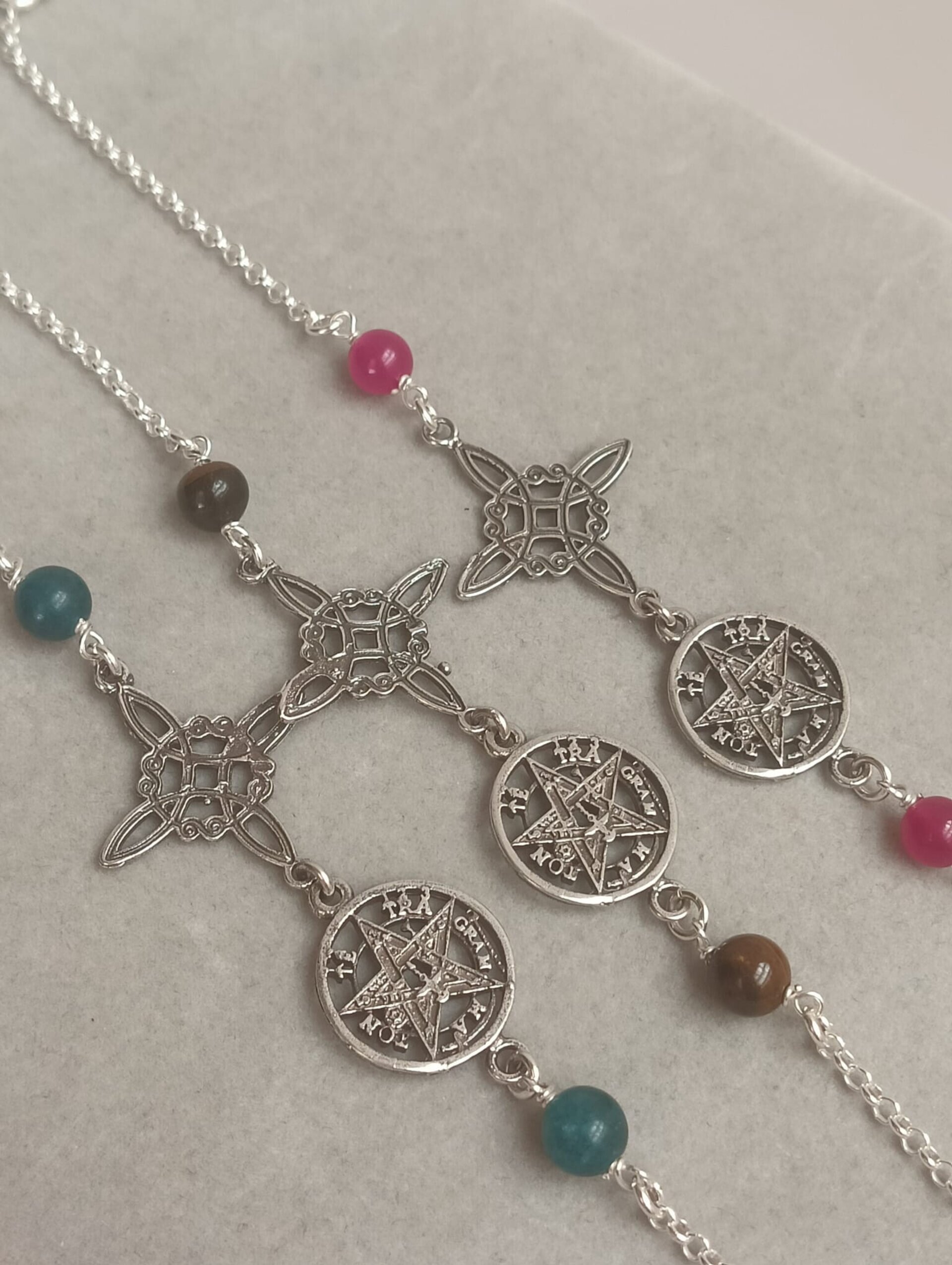 pulsera amuleto doble protección con piedras naturales - 3