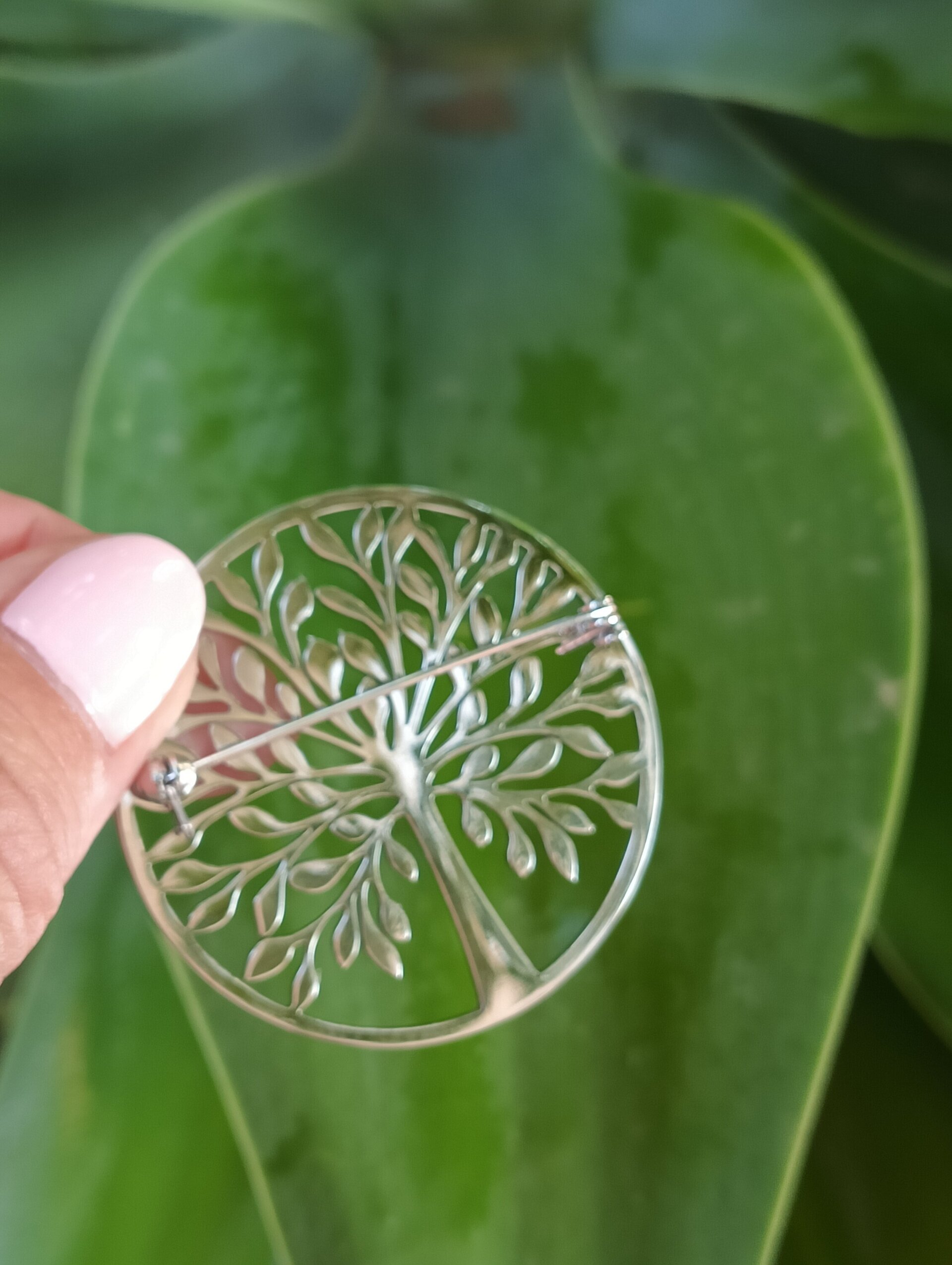 Broche árbol de la vida plateado - 2