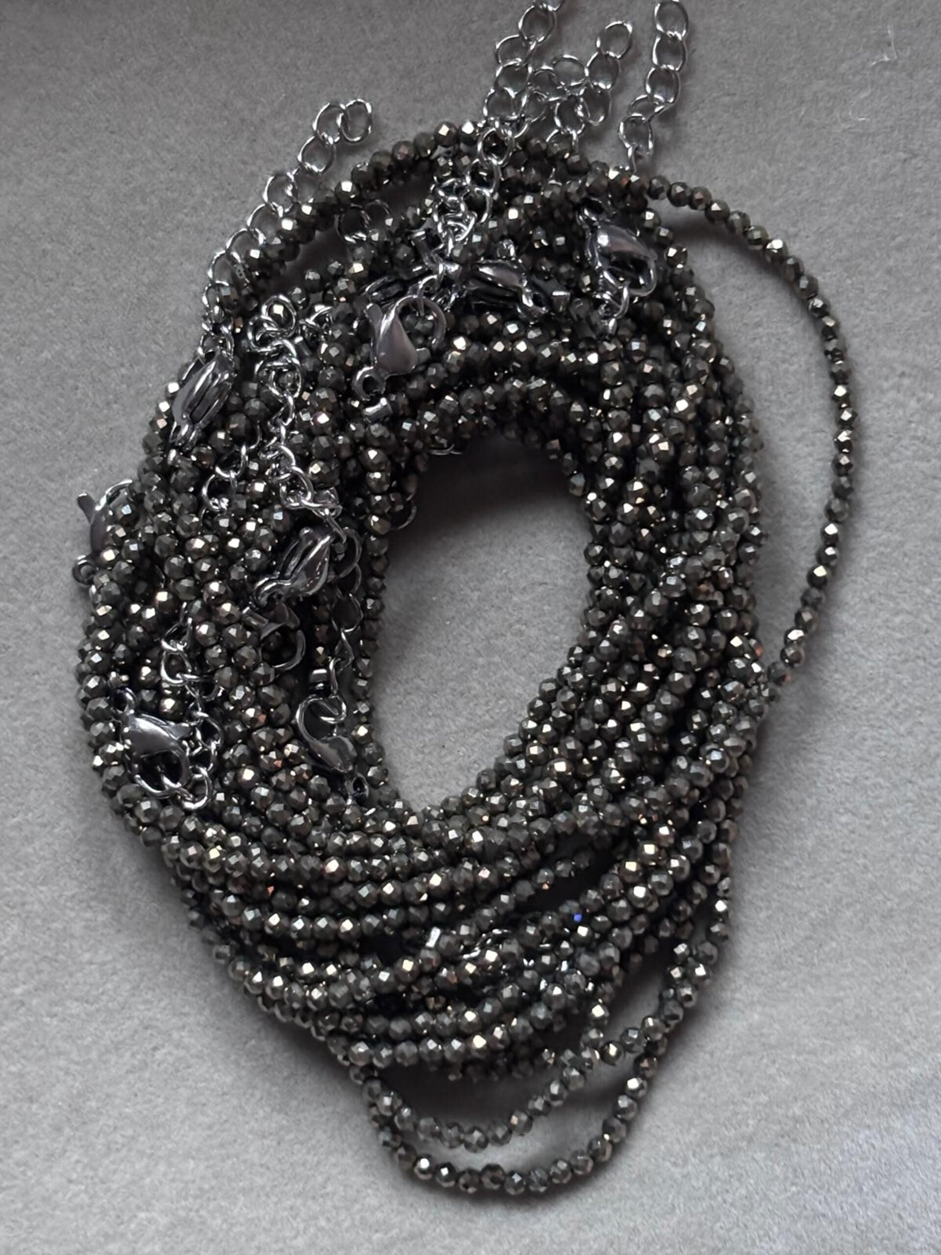 Pulsera  pirita facetada (acero inoxidable) - 4