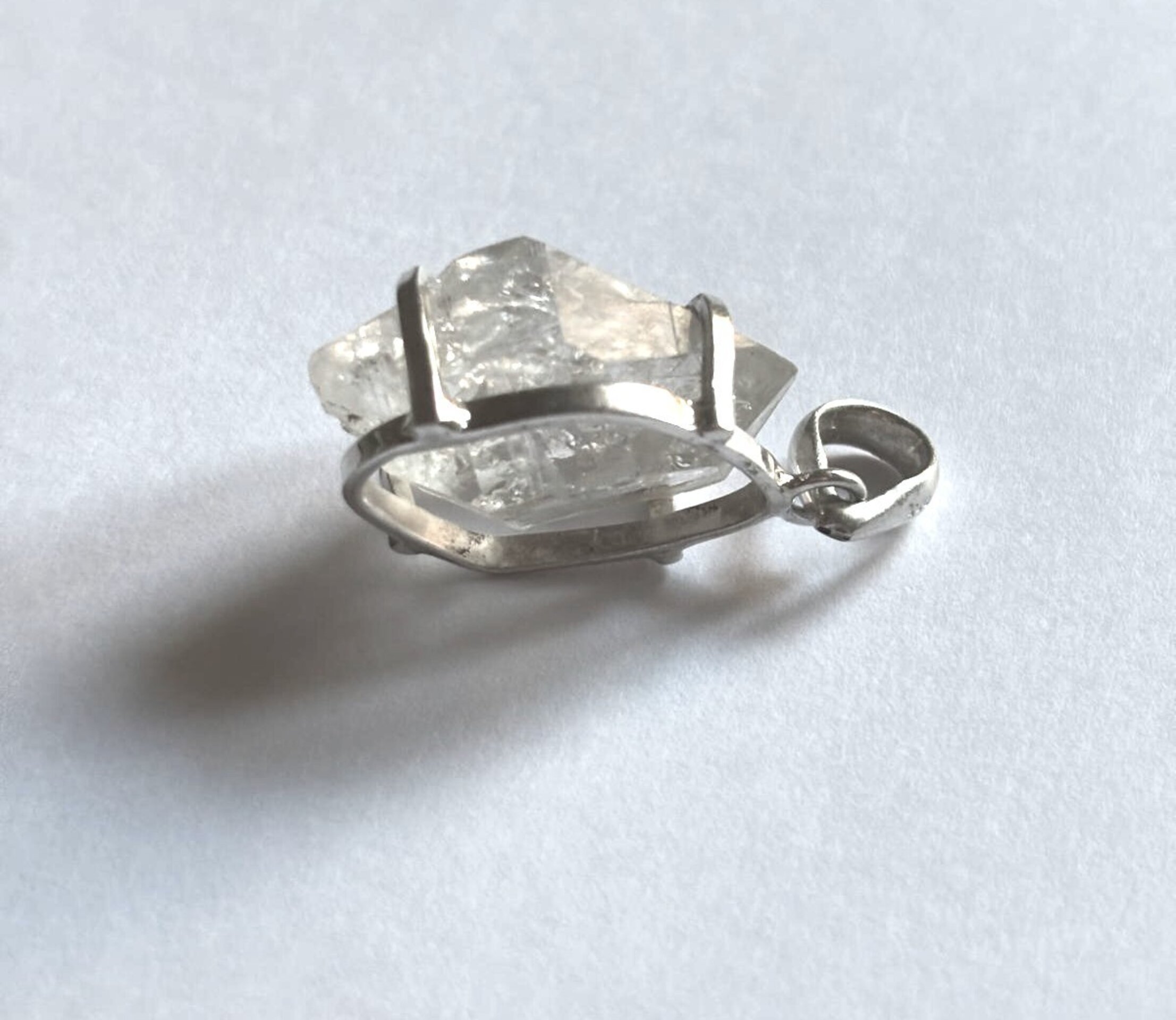 colgante piedra natural cuarzo diamante herkimer - 3