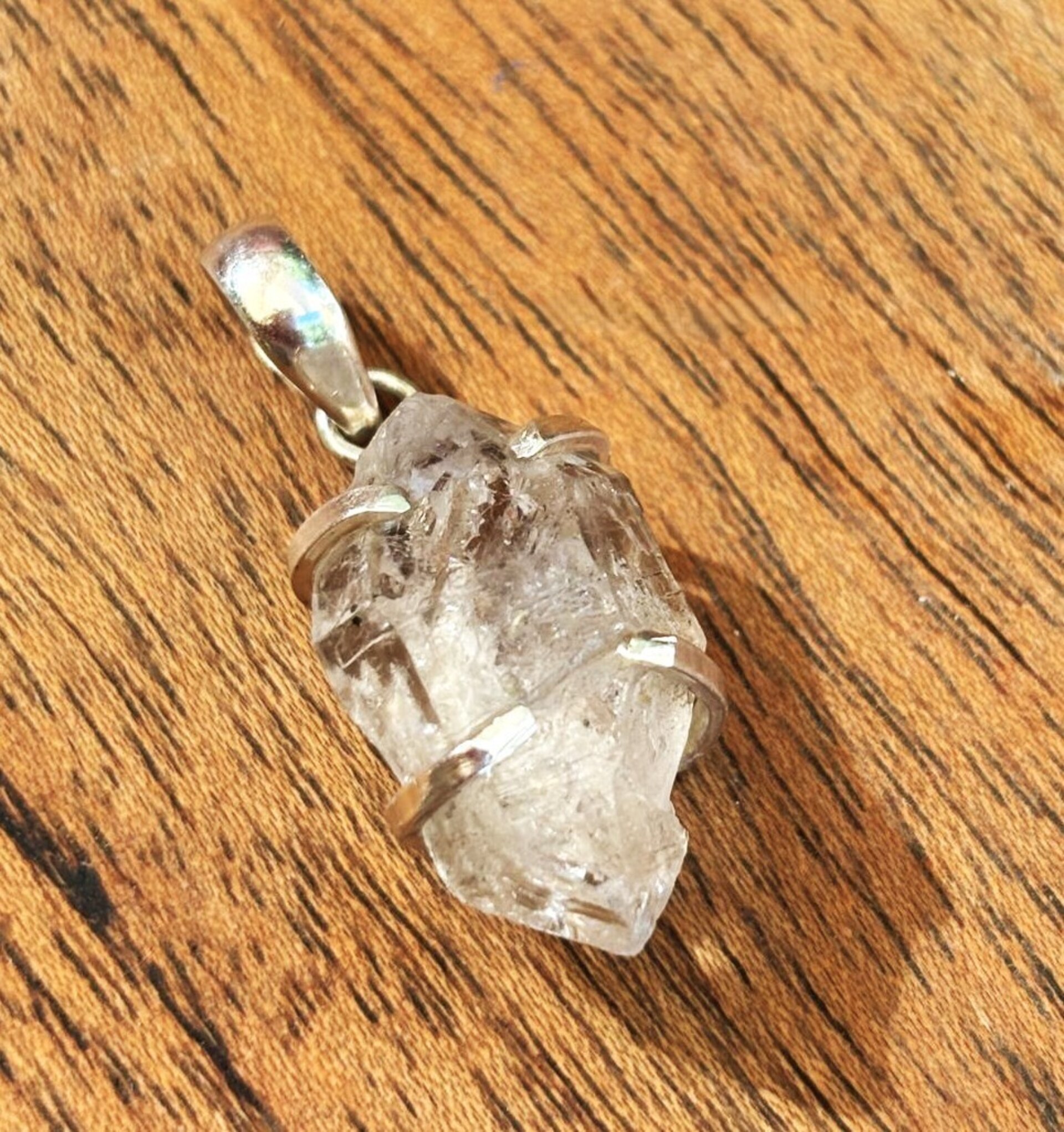 colgante piedra natural cuarzo diamante herkimer - 3