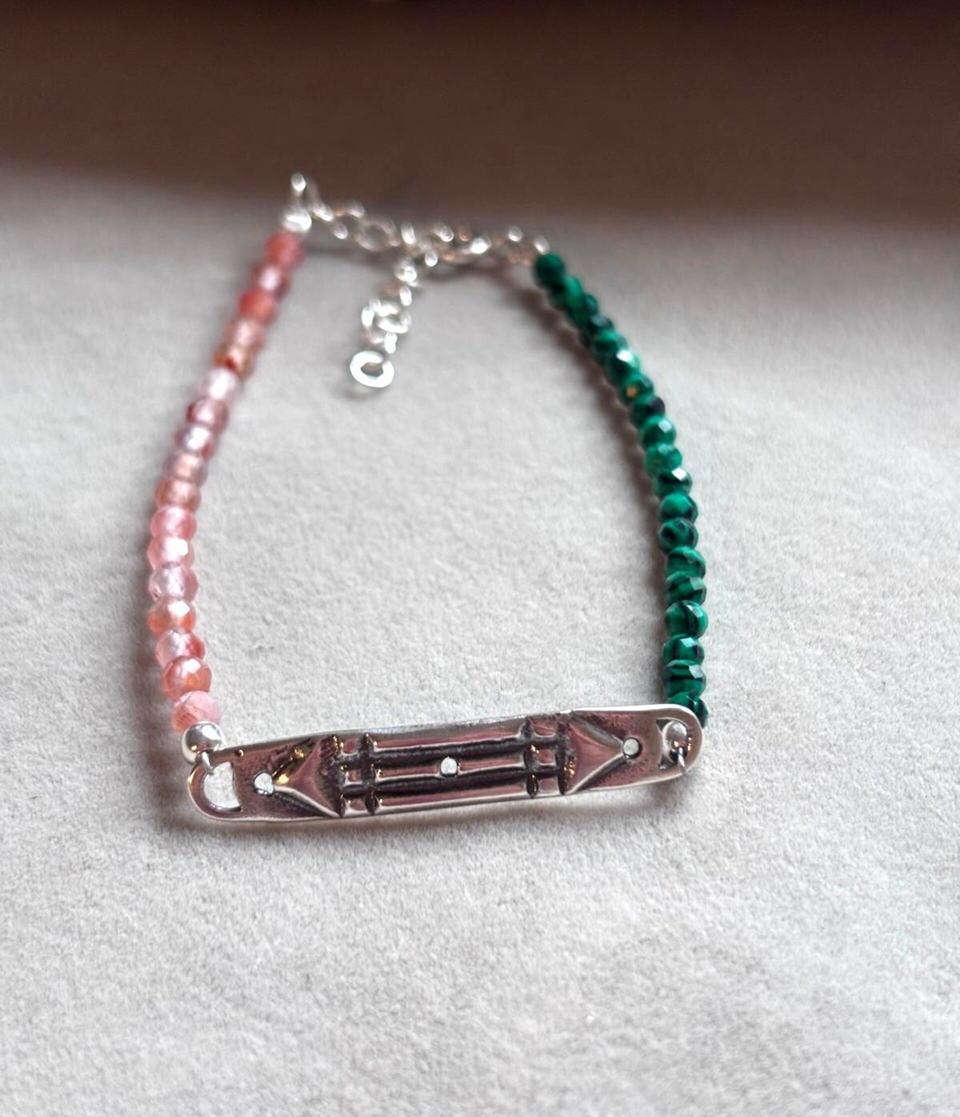 Pulsera Atlante Malaquita y Cornalina - 3