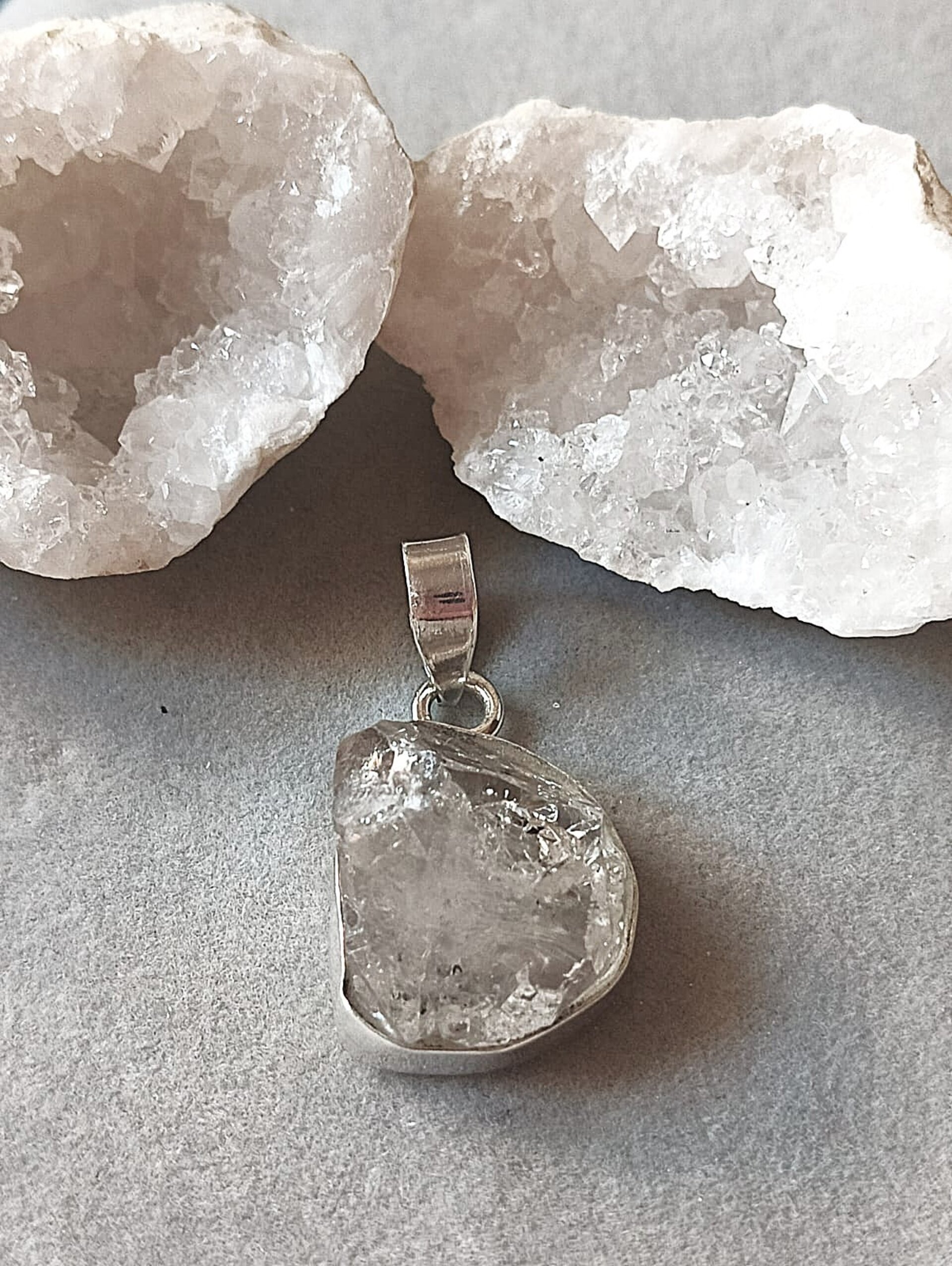 Colgante piedra natural cuarzo diamante herkimer - 3
