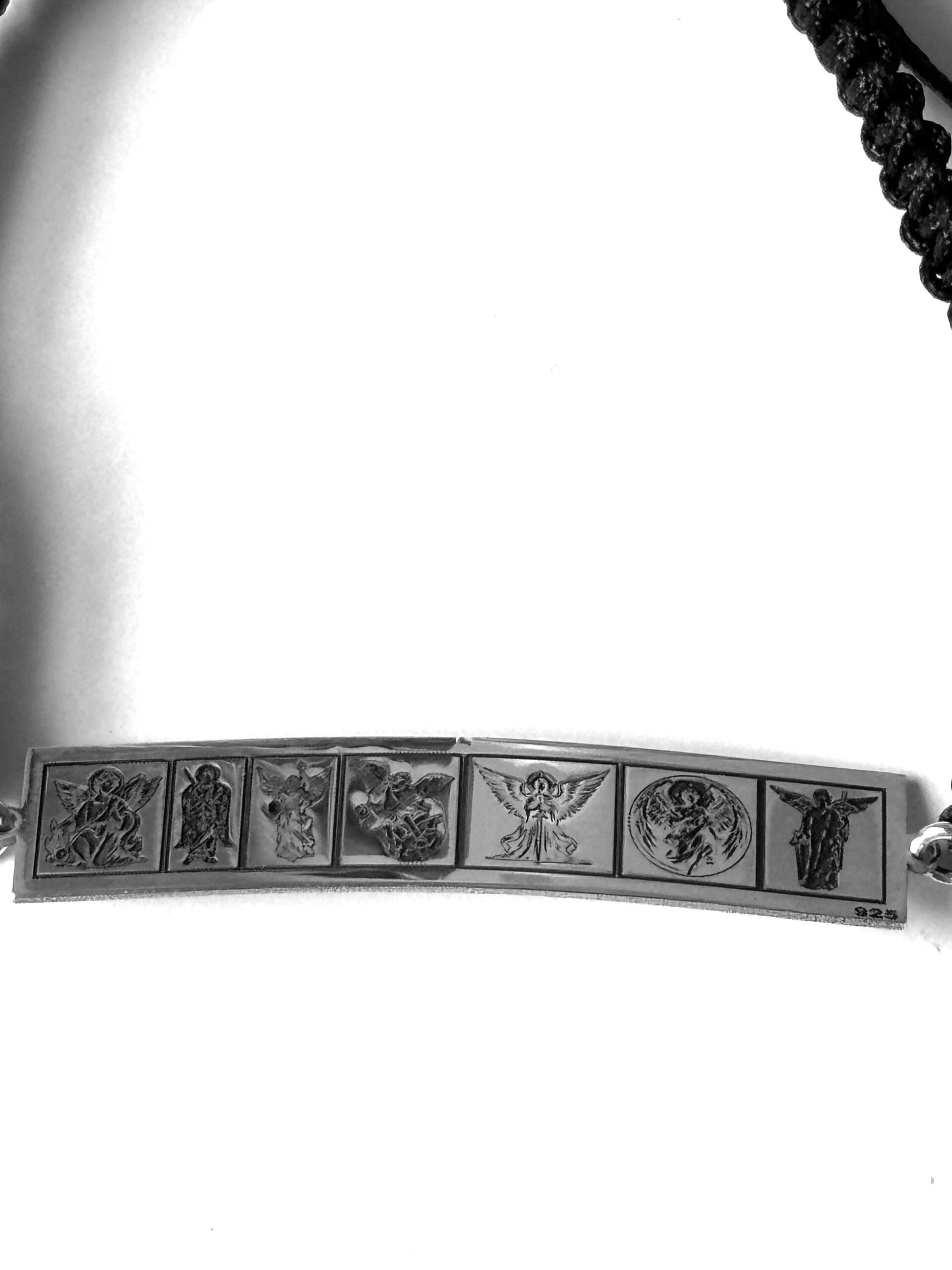 pulsera 7 arcángeles macramé y plata de ley. unisex - 2