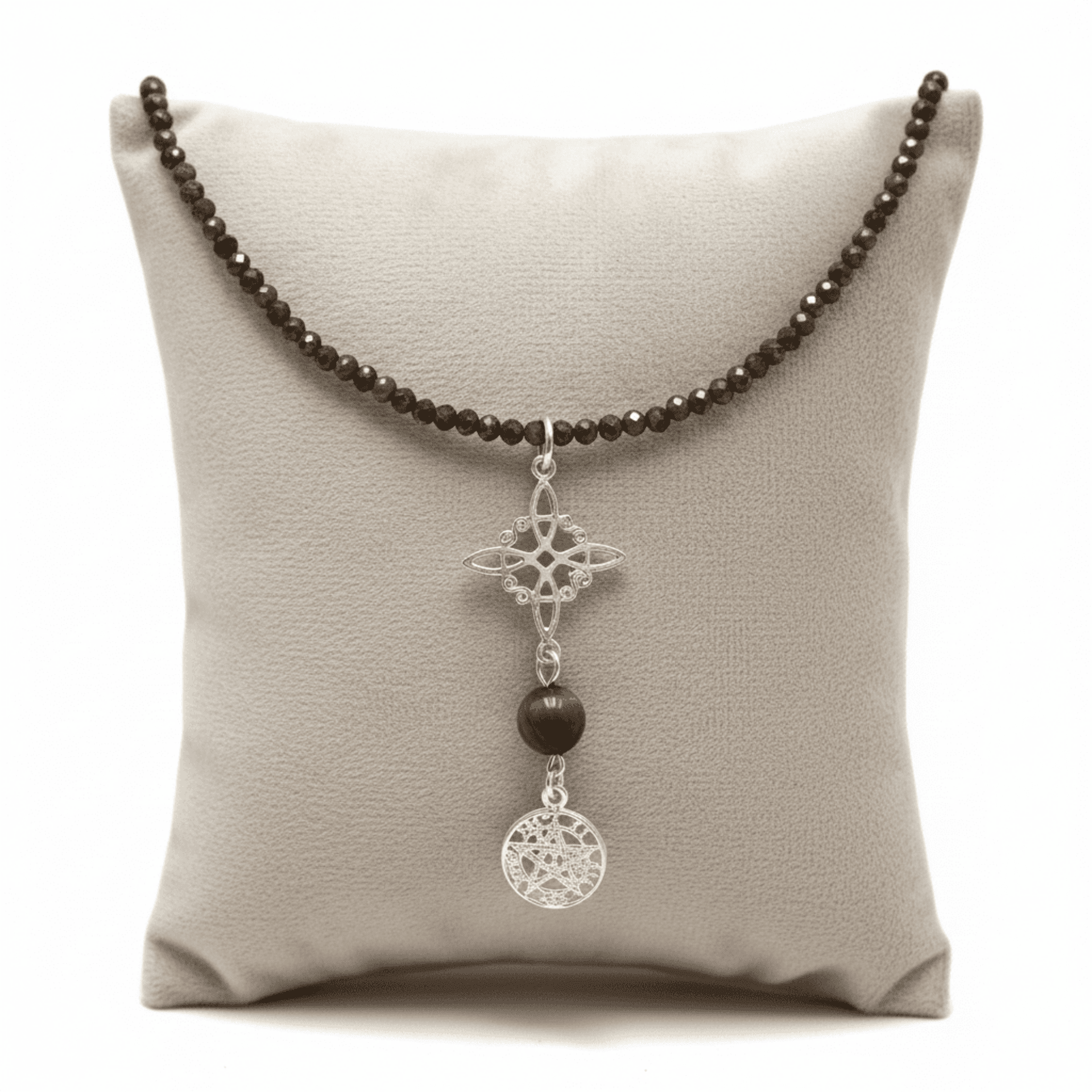 gargantilla ojo de tigre con amuleto doble protección - 2