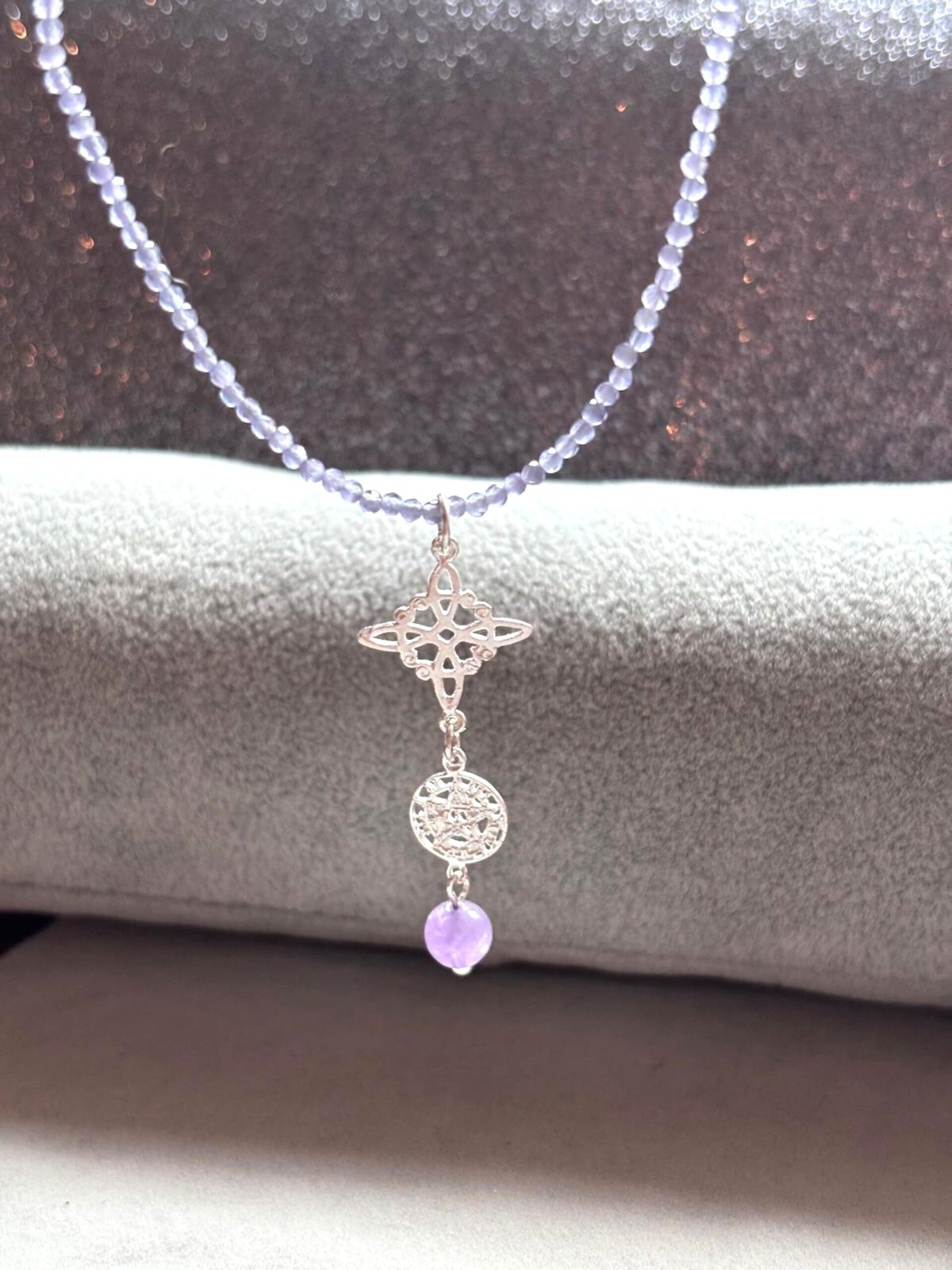 collar amuleto  doble protección amatista - 3