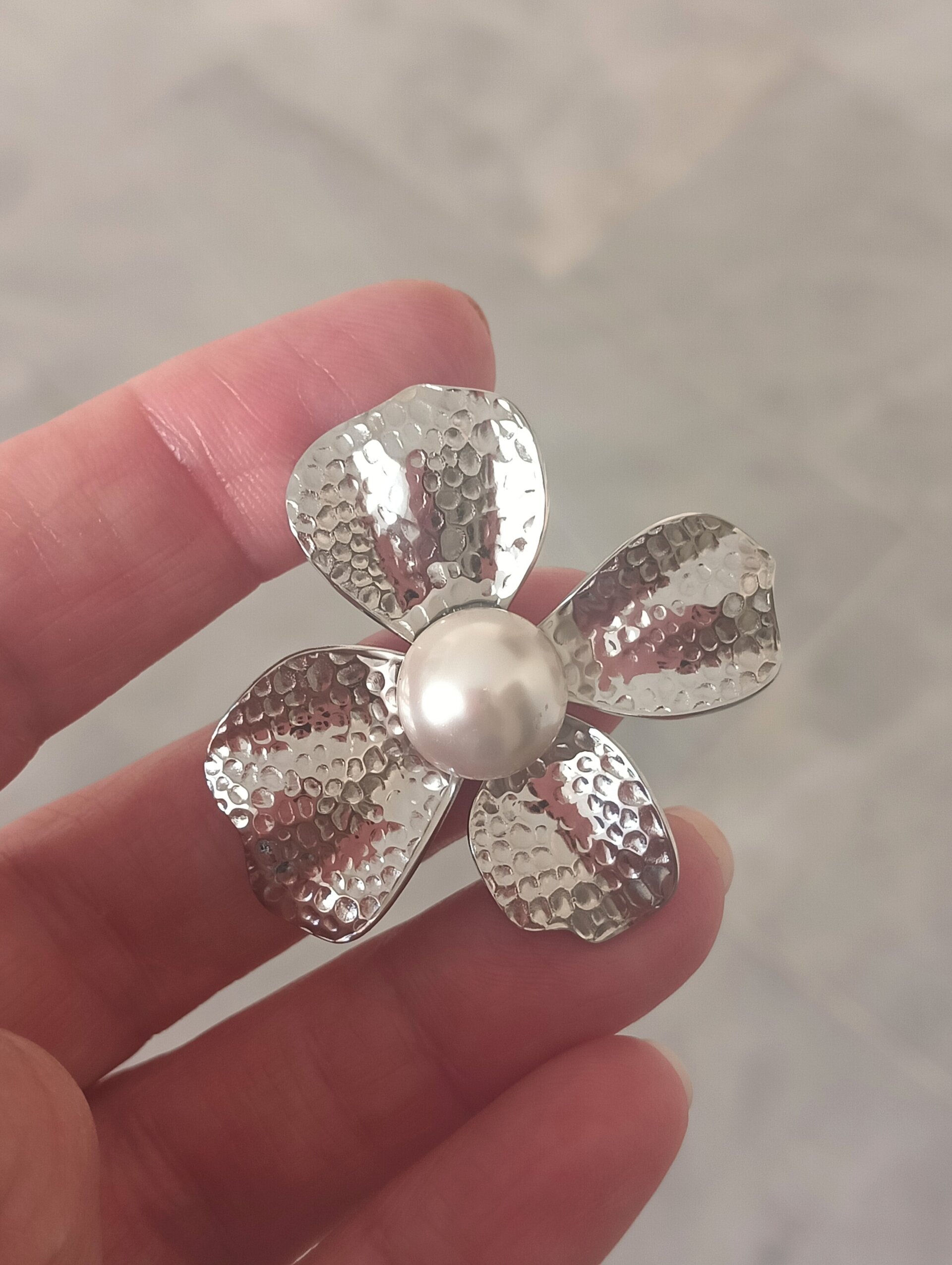 Broche flor y perla - 3
