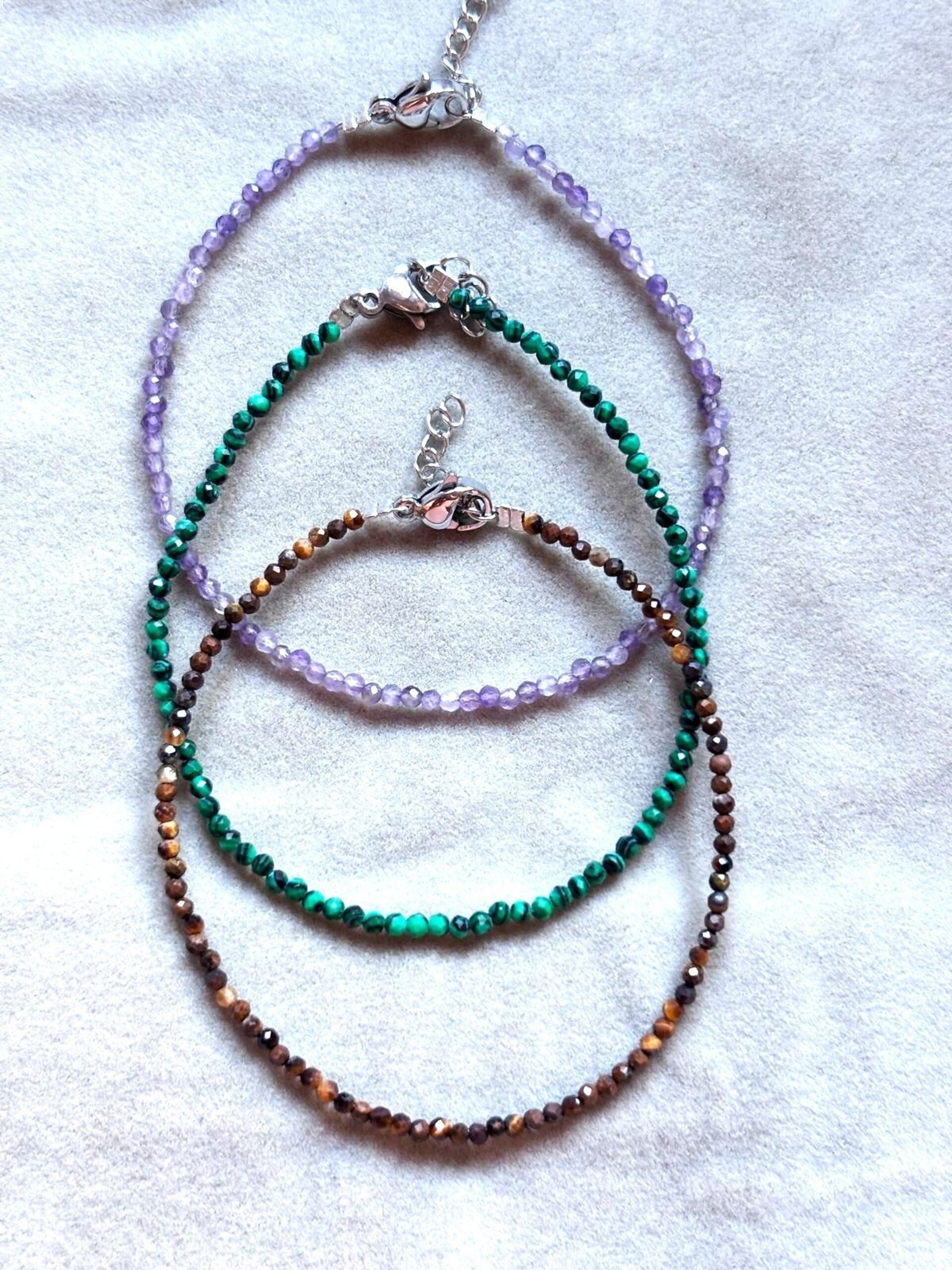 pulseras de piedras naturales ( acero inoxidable) - 5