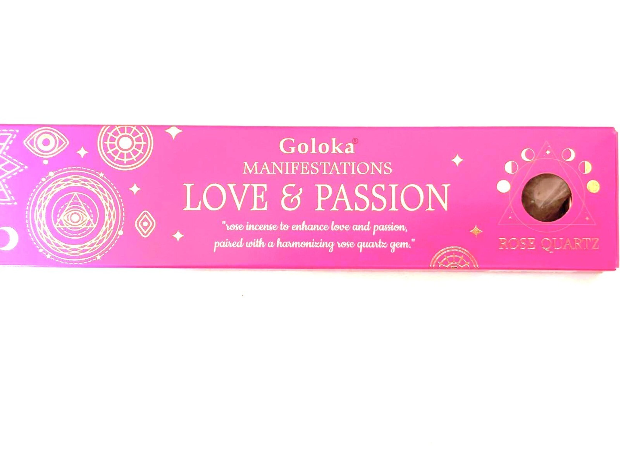 incienso- AMOR Y PASIÓN- CON PIEDRA DE CUARZO ROSA-goloka - 5