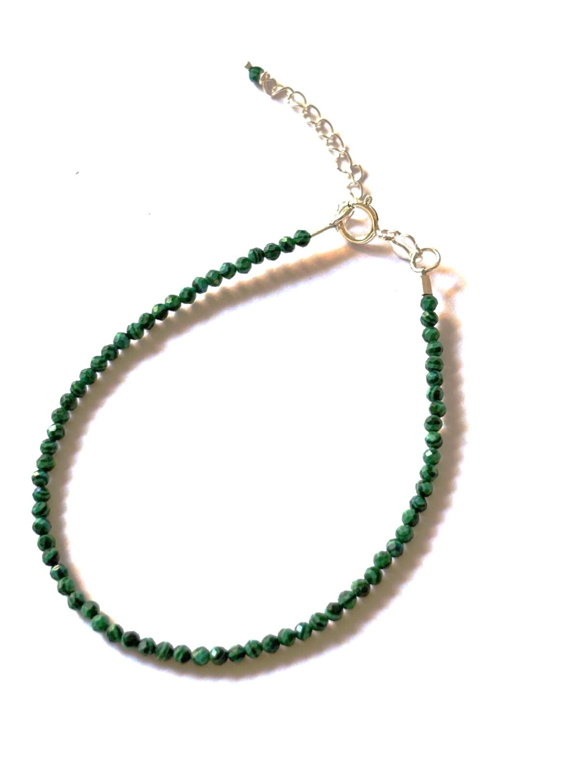 Pulsera piedra malaquita plata de ley - 10