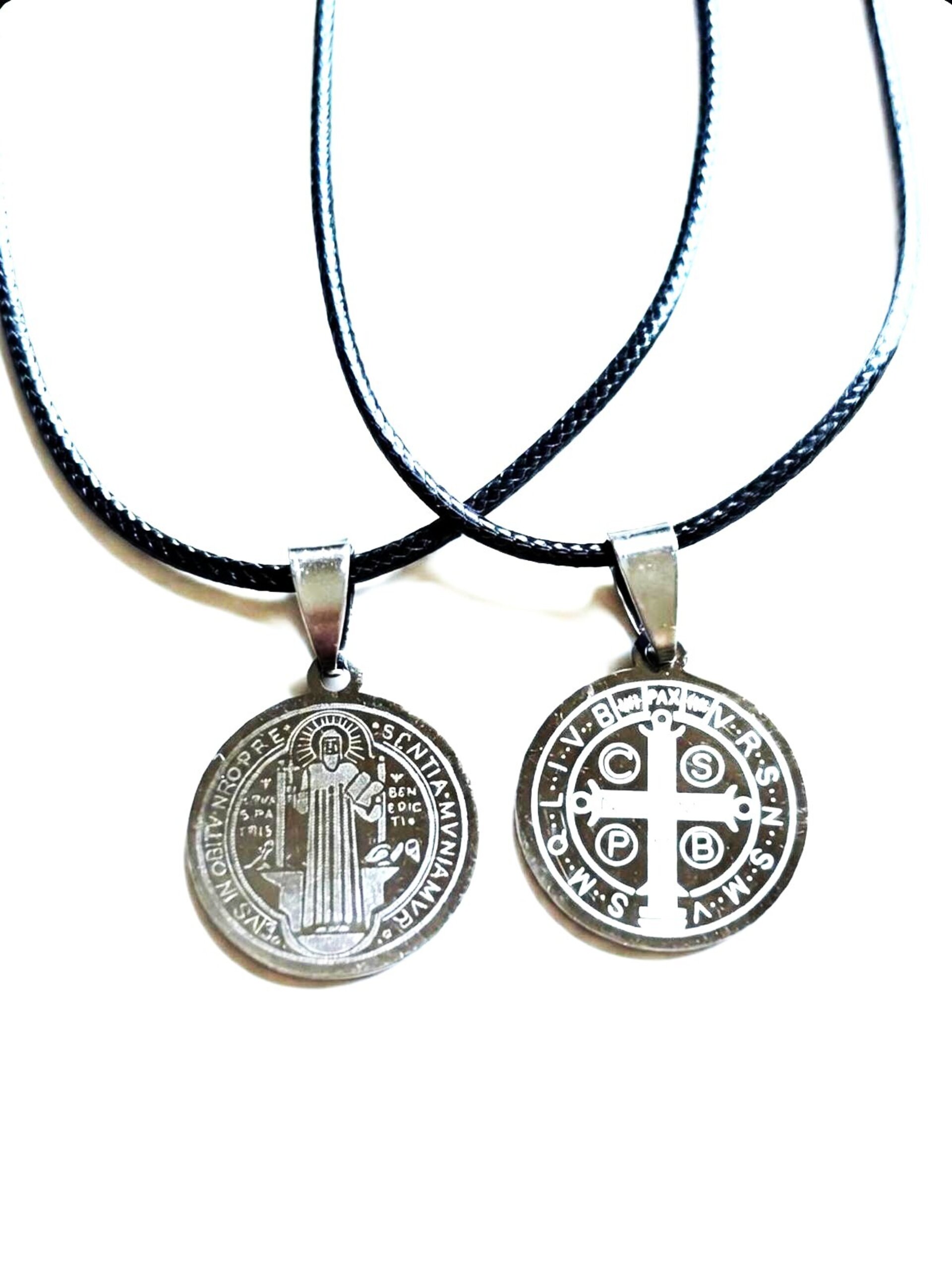 Collar medalla San Benito(acero inoxidable) - 4