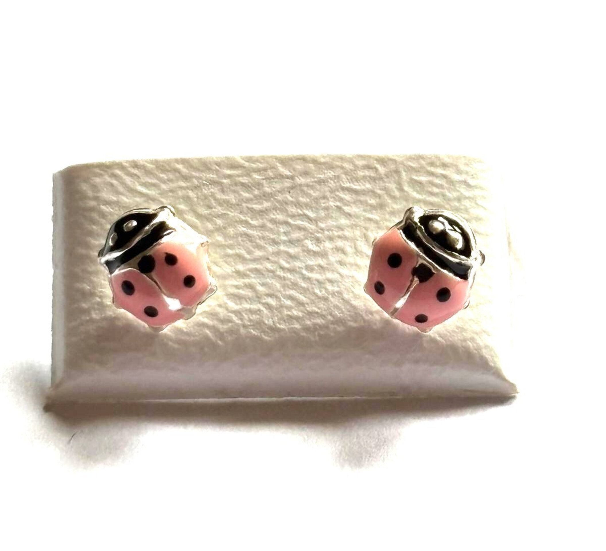Pendientes mariquita rosa - 3