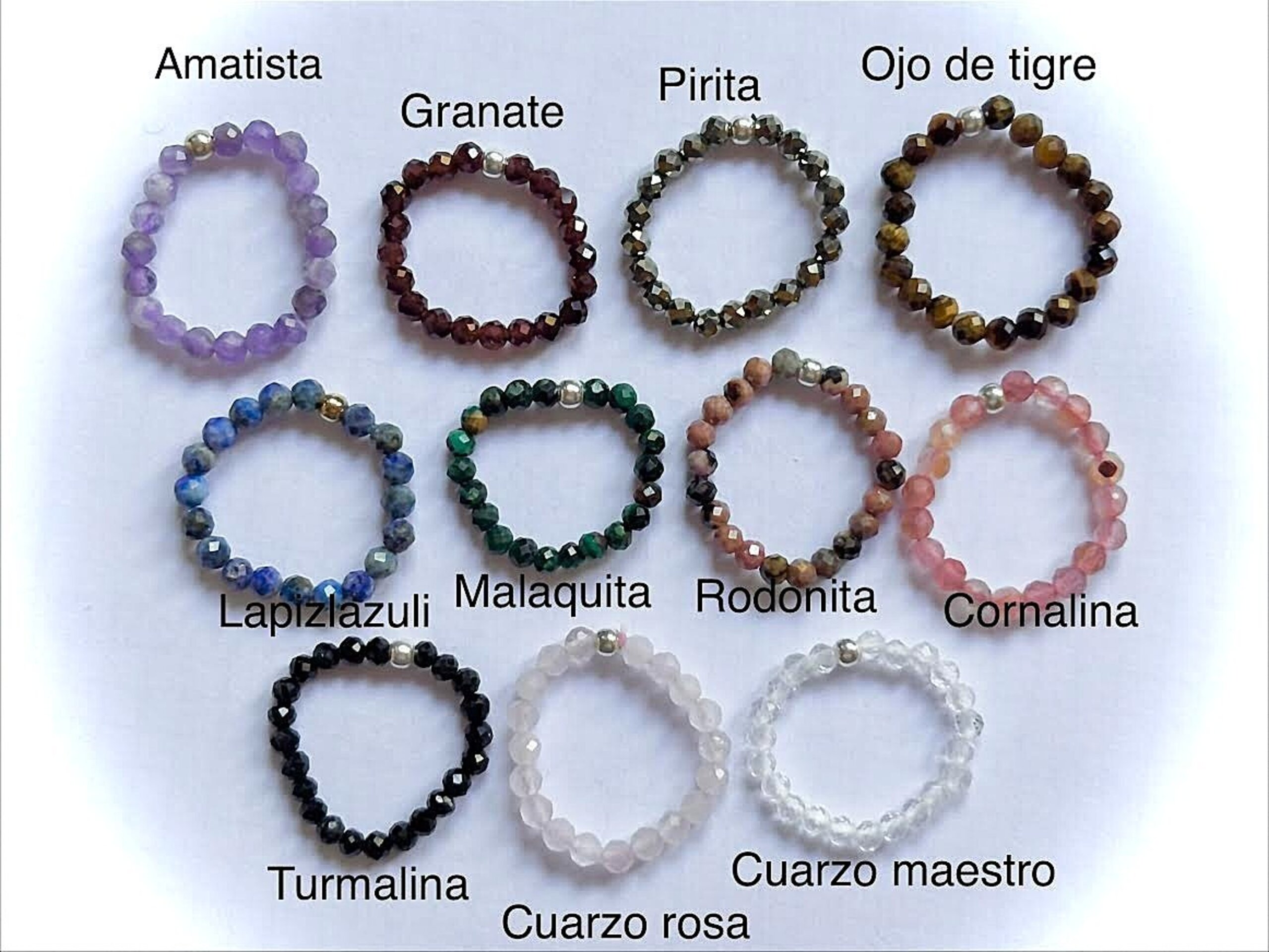 anillos de piedras naturales y plata 925 - 1