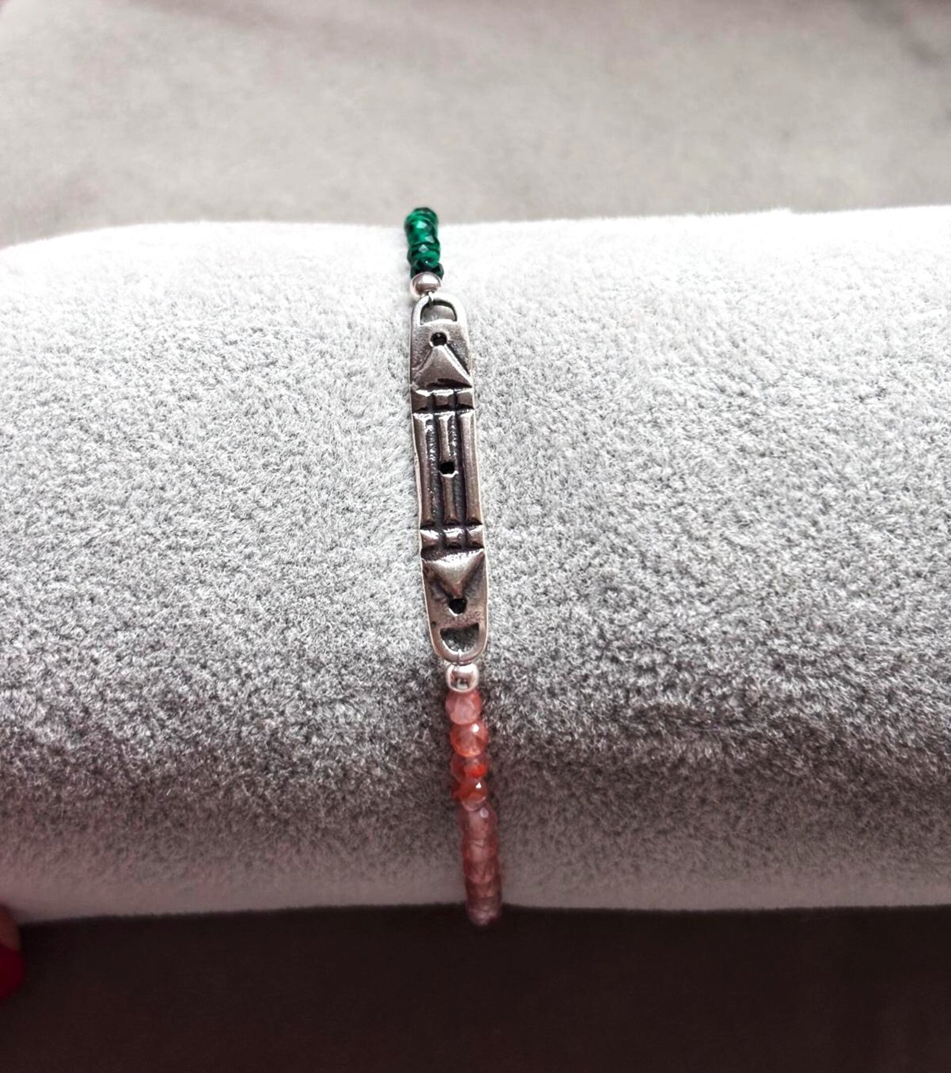 Pulsera Atlante Malaquita y Cornalina - 5