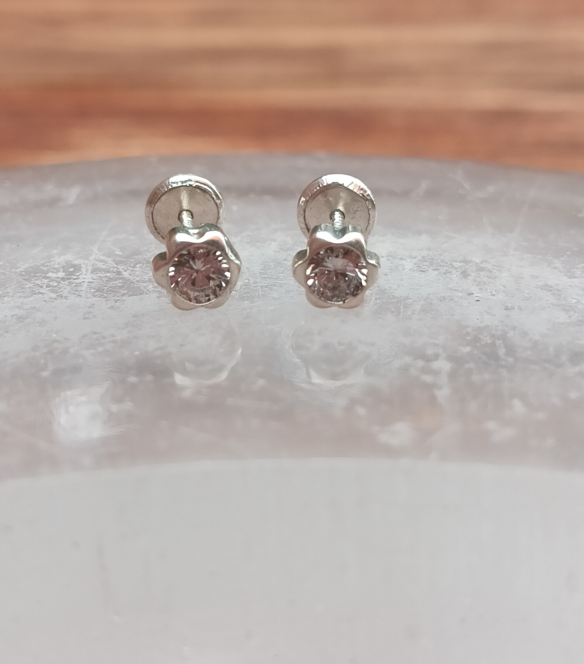 Pendientes flor circonita - 2