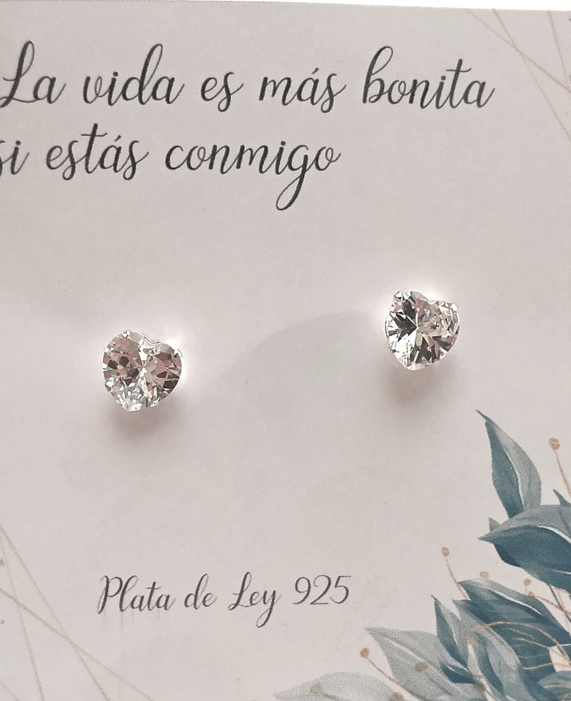 Pendientes corazón circonita - 4