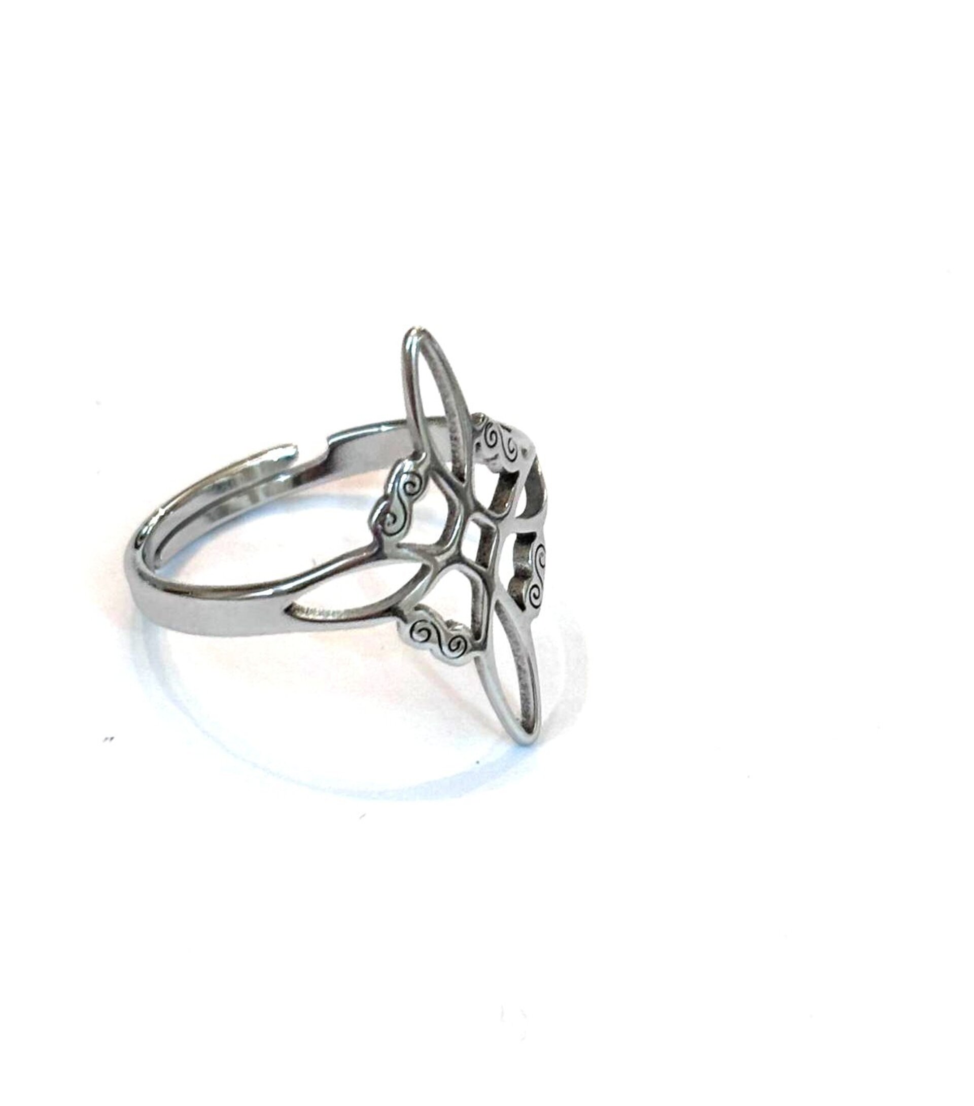 anillo ajustable nudo de bruja - 6