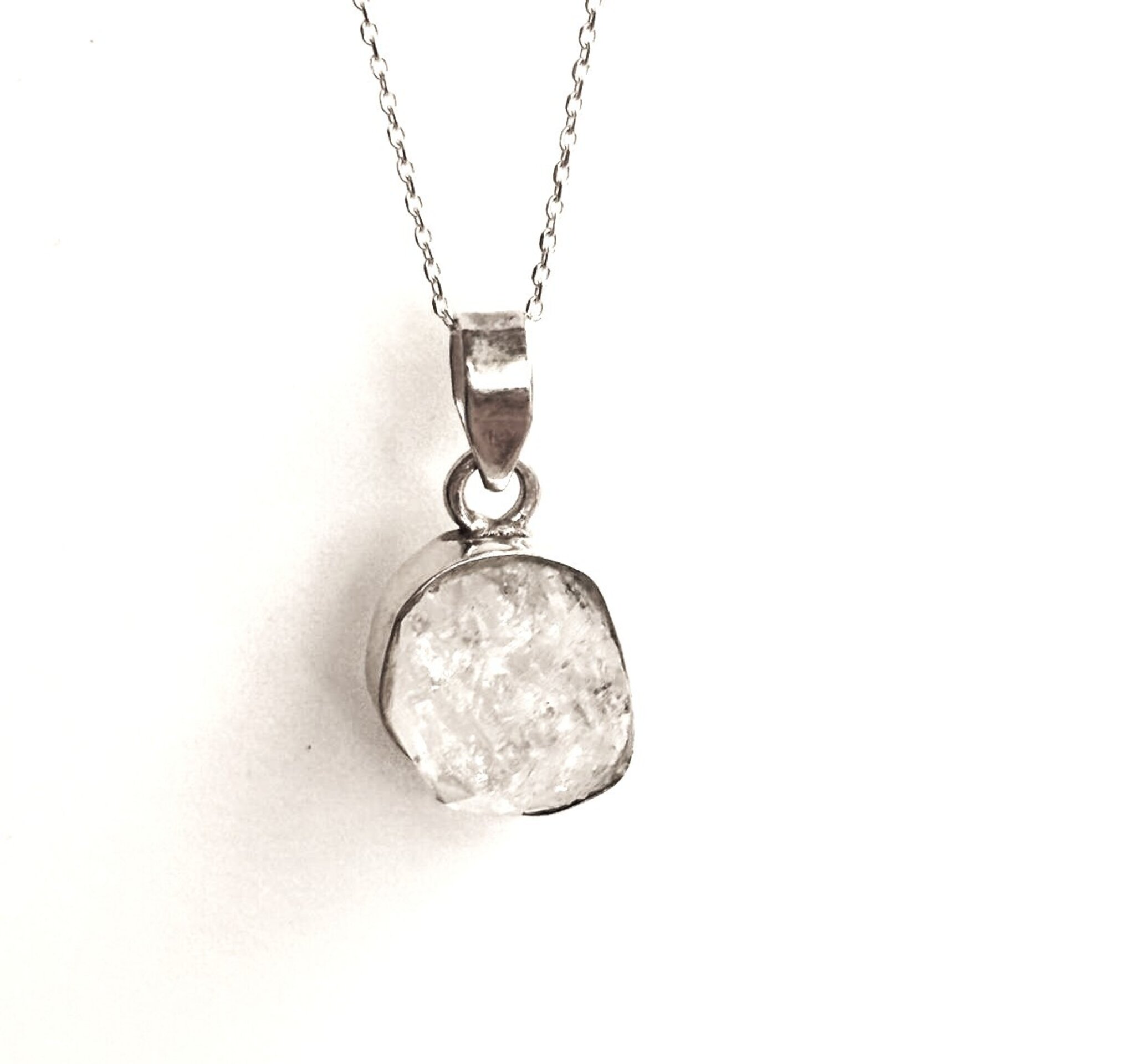 collar piedra natural cuarzo diamante herkimer - 3