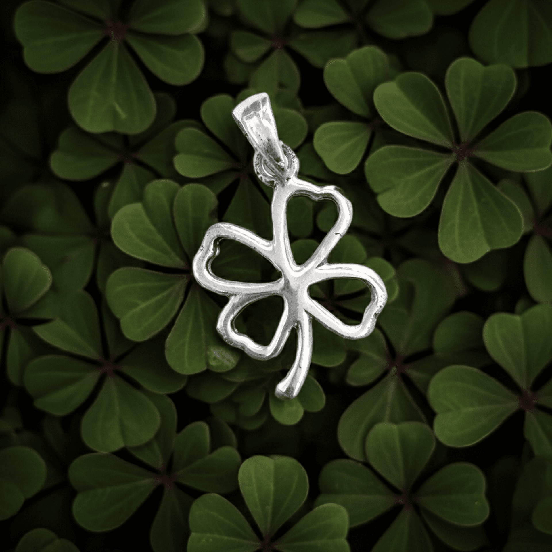 colgante  trébol de la suerte  4 hojas - 3