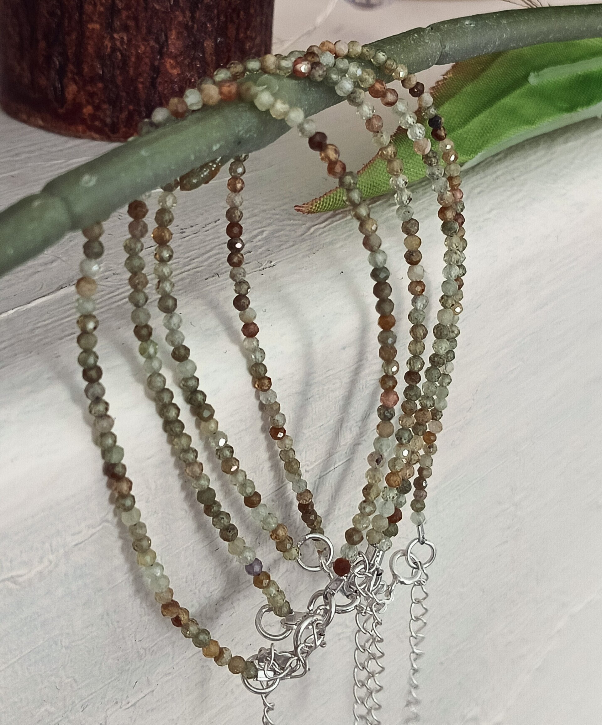 Pulsera piedra olivina plata de ley - 3