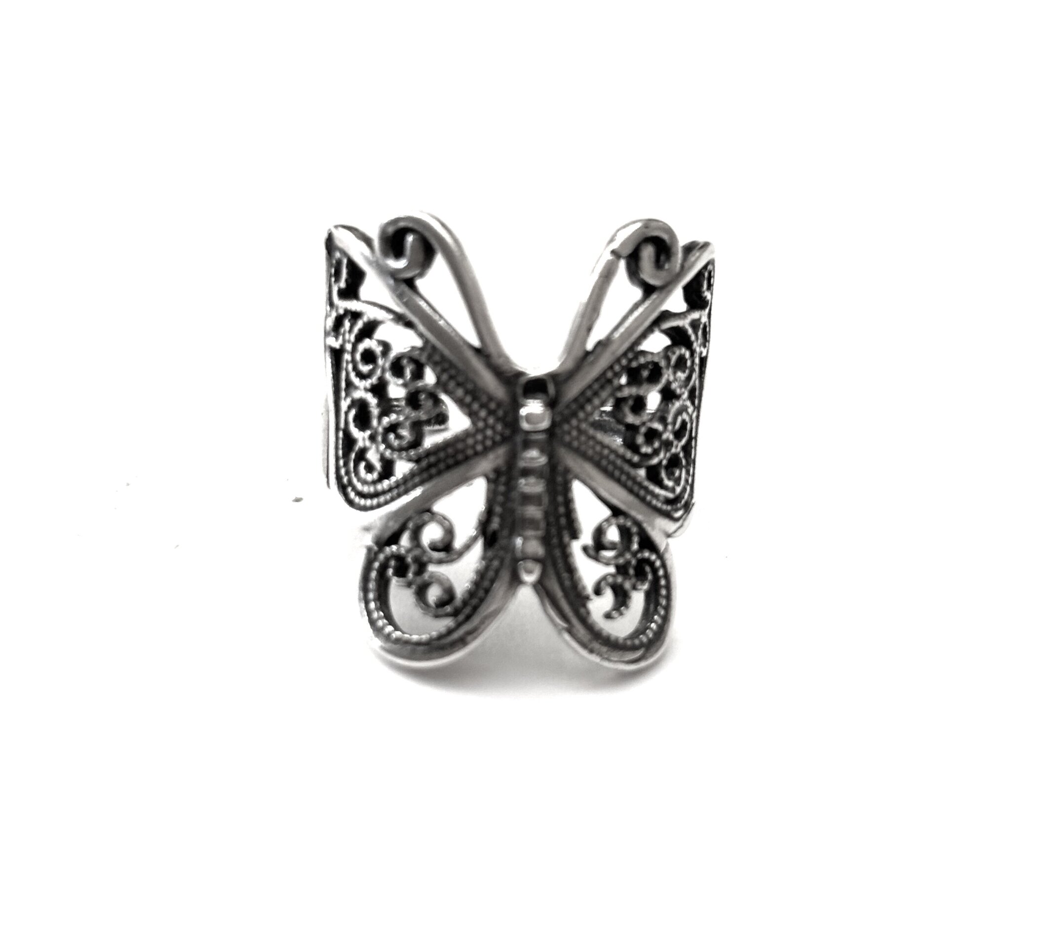 Anillo ajustable talla grande mariposa - 1