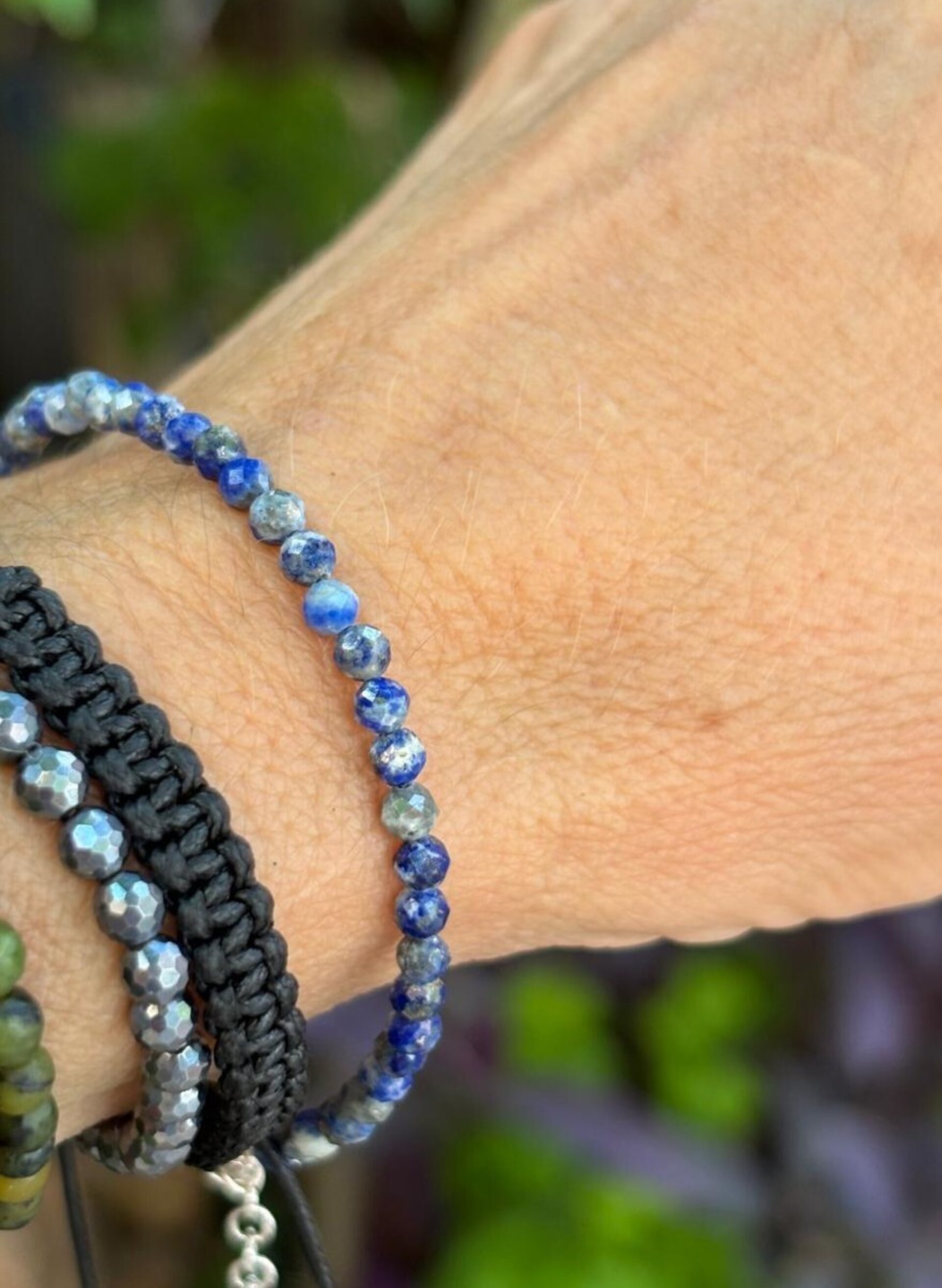 Pulsera ajustable piedra natural de lapizlázuli - 15