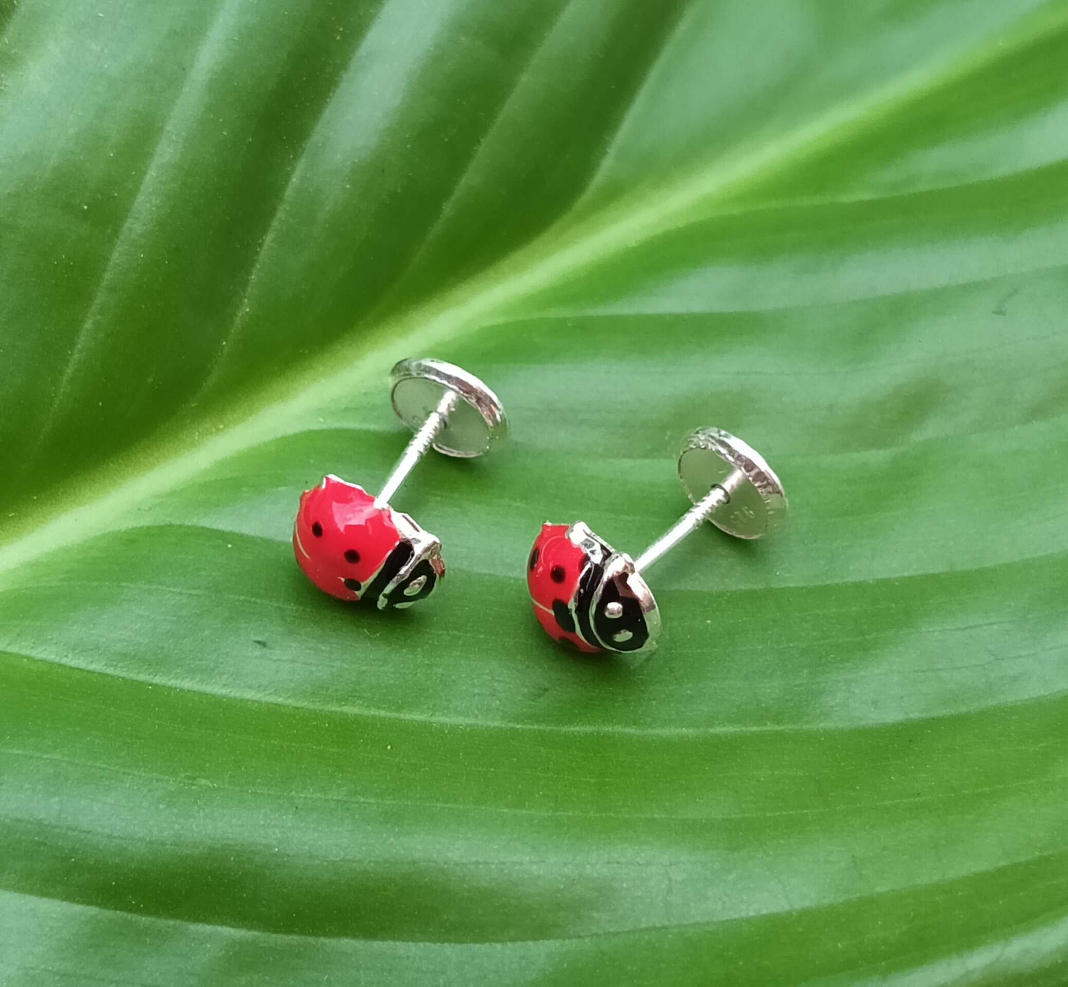Pendientes mariquita roja - 2