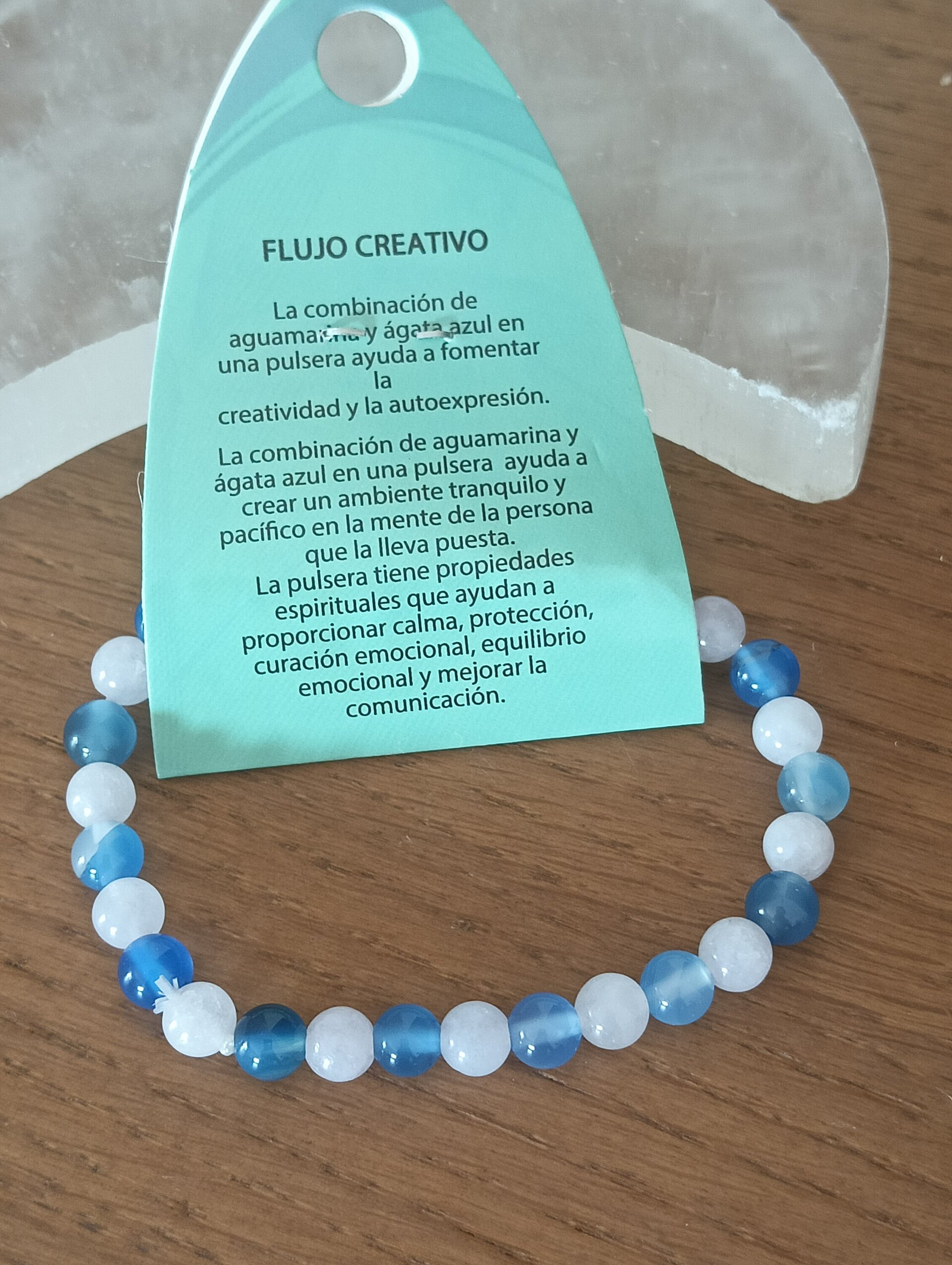 Pulsera aguamarina y ágata azul - 3