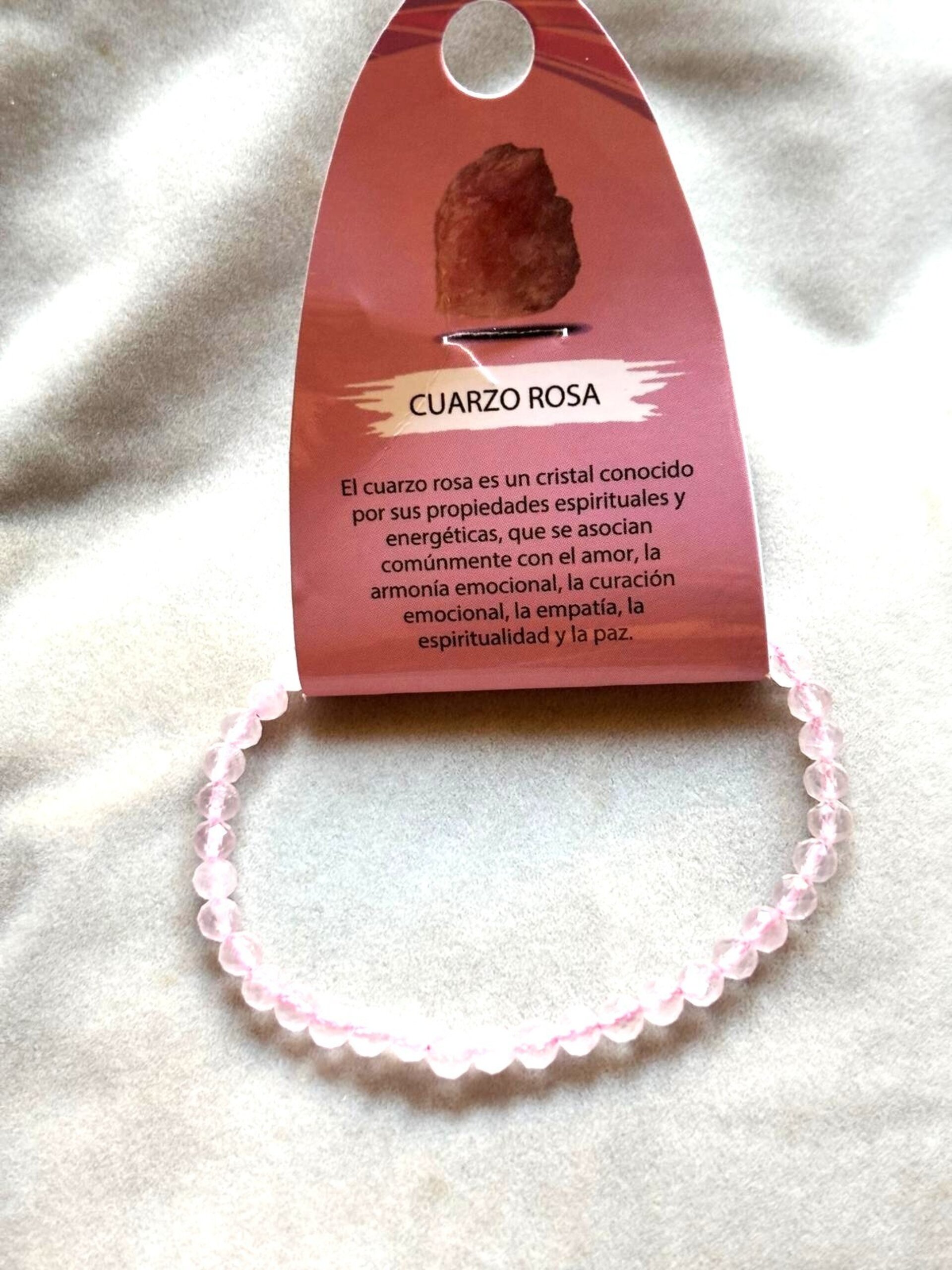 pulsera facetada cuarzo rosa - 5