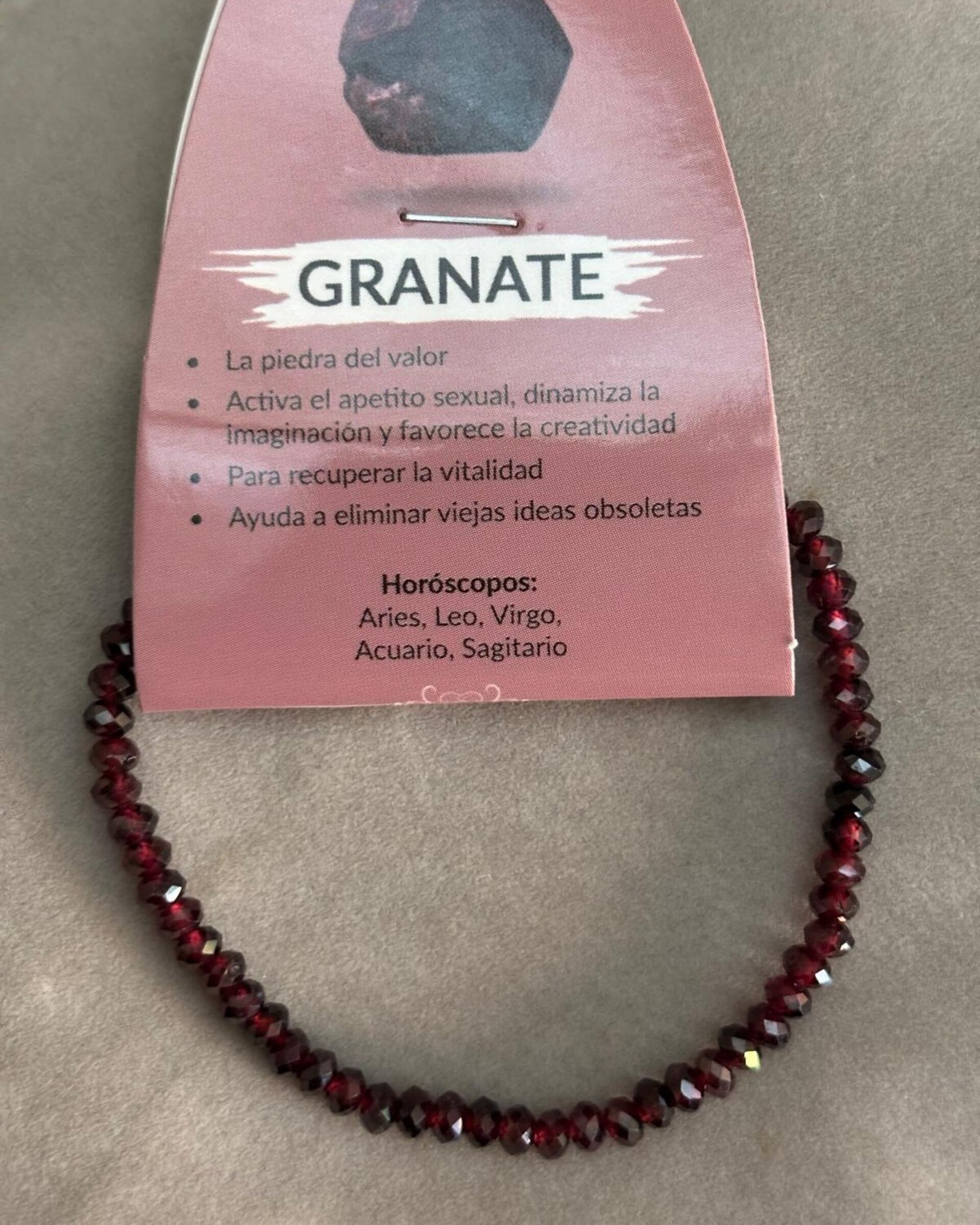 pulsera facetada granate - 2