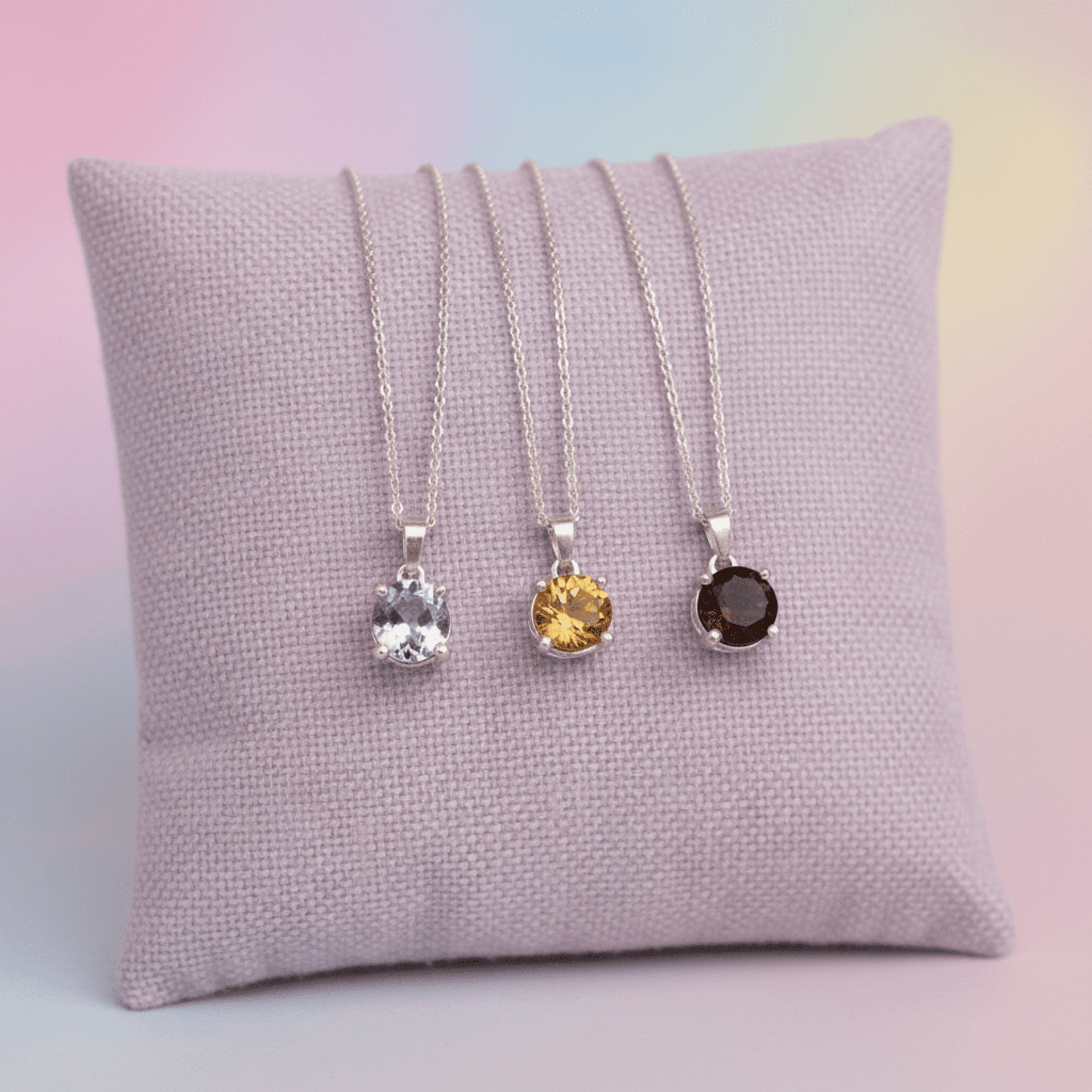 collar topacio, cuarzo ahumado y citrino - 3