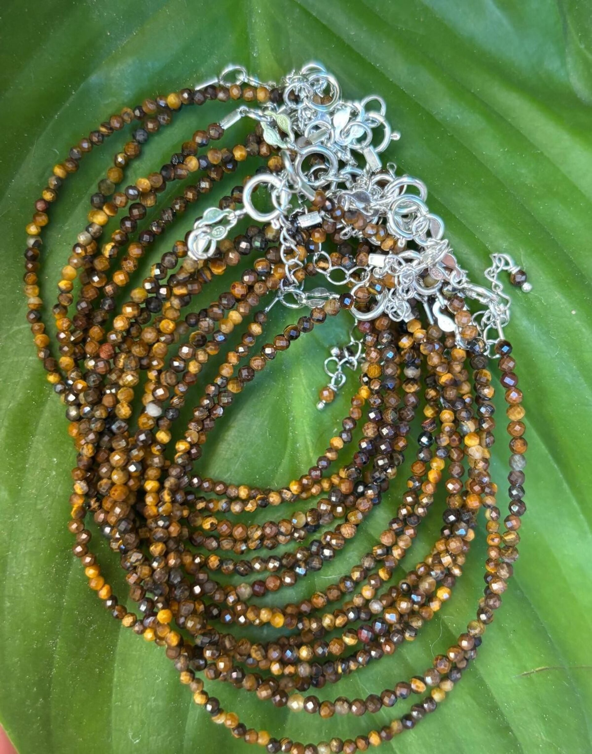 PULSERA FACETADA  OJO DE TIGRE - 1