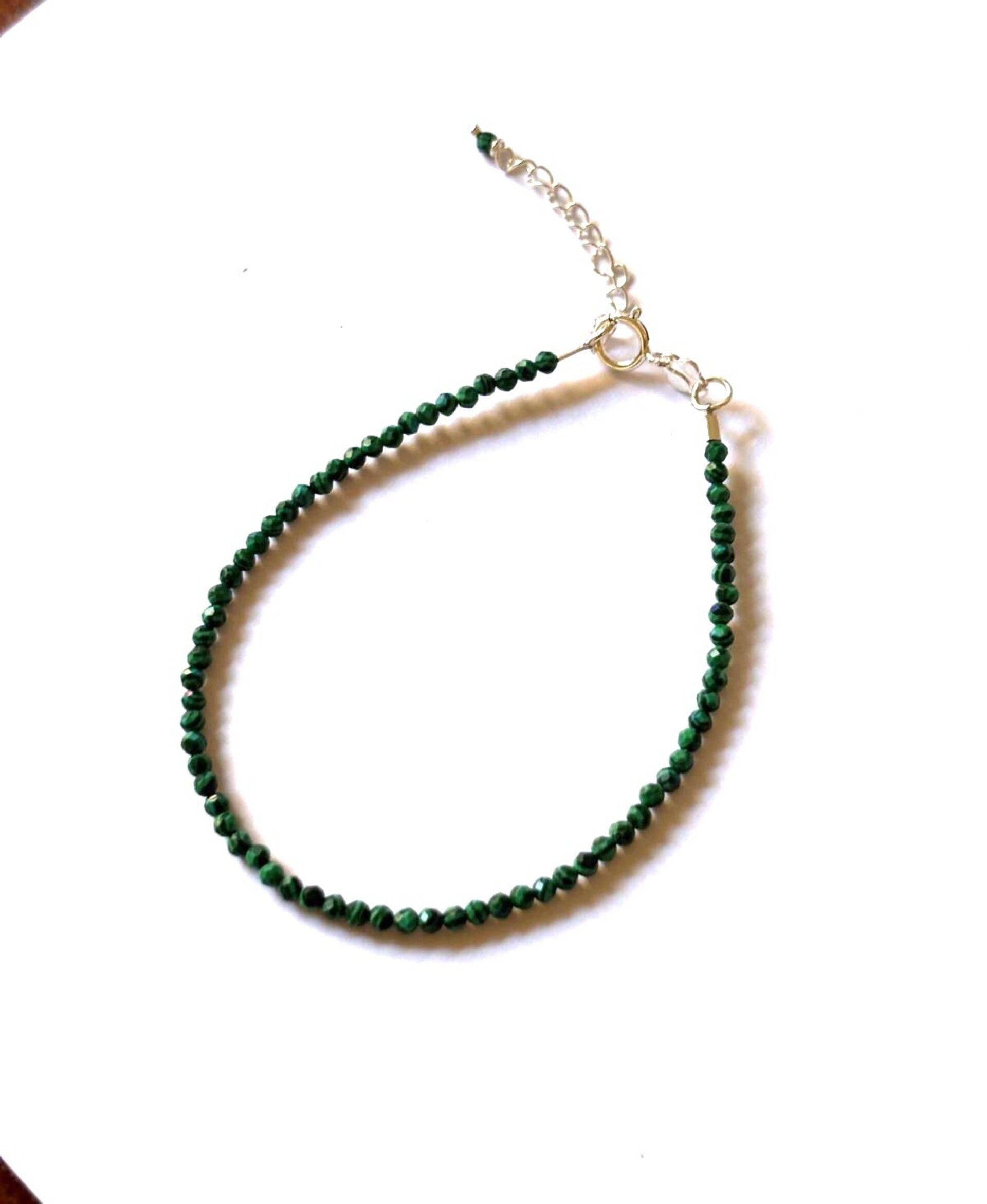 Pulsera piedra malaquita plata de ley - 5