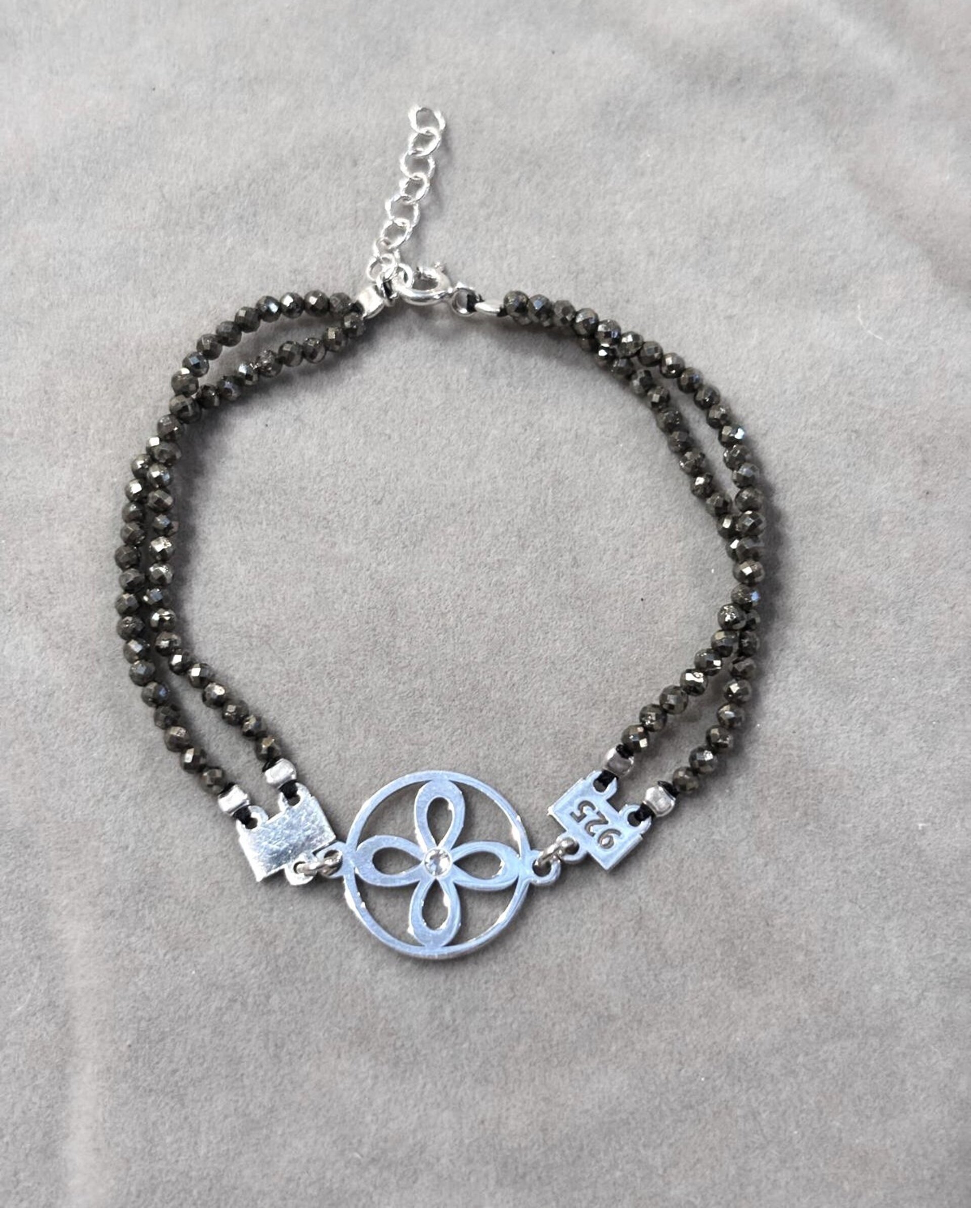 pulseras sigilo de la abundancia con pirita facetada natural - 1