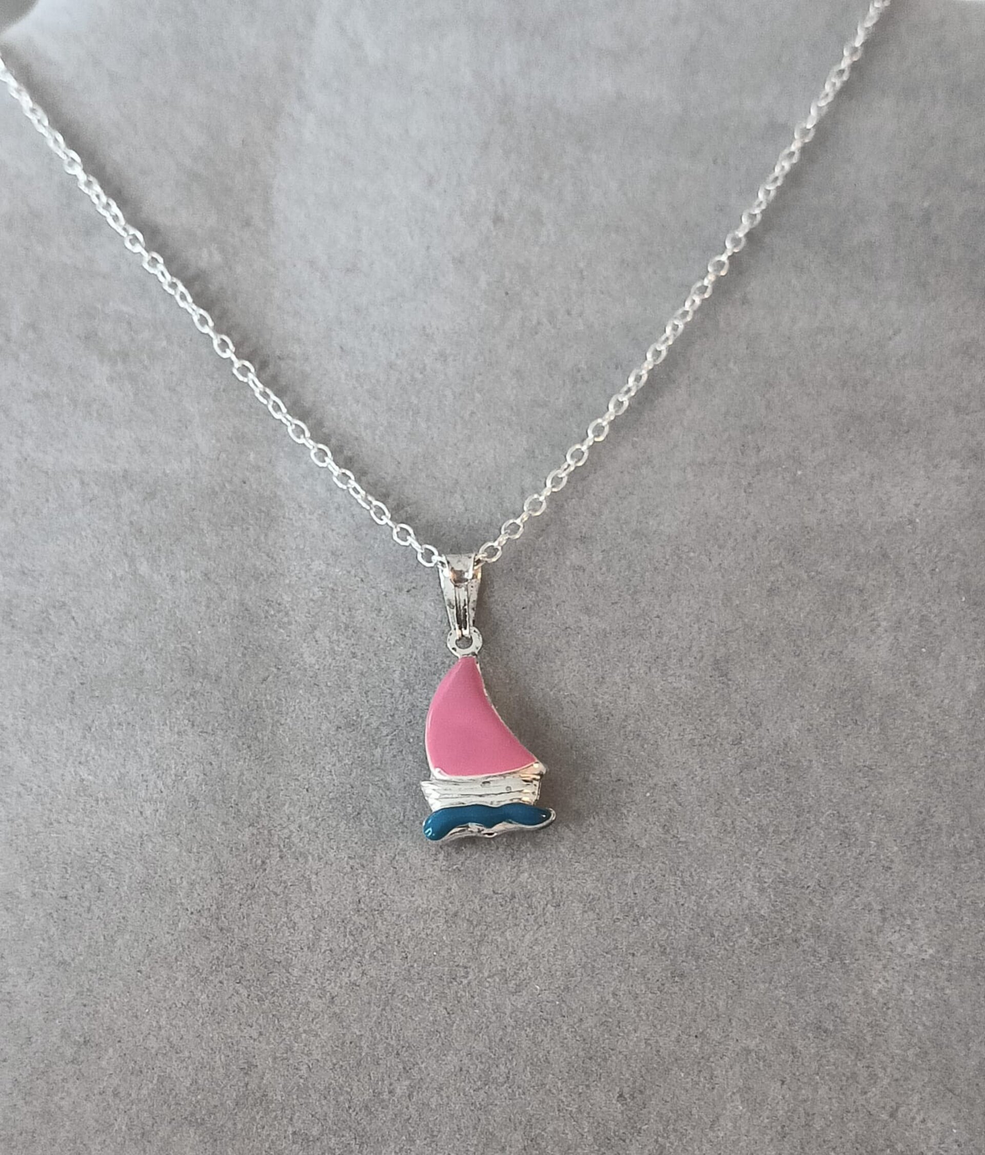 collares infantiles osito y barco plata de ley - 3