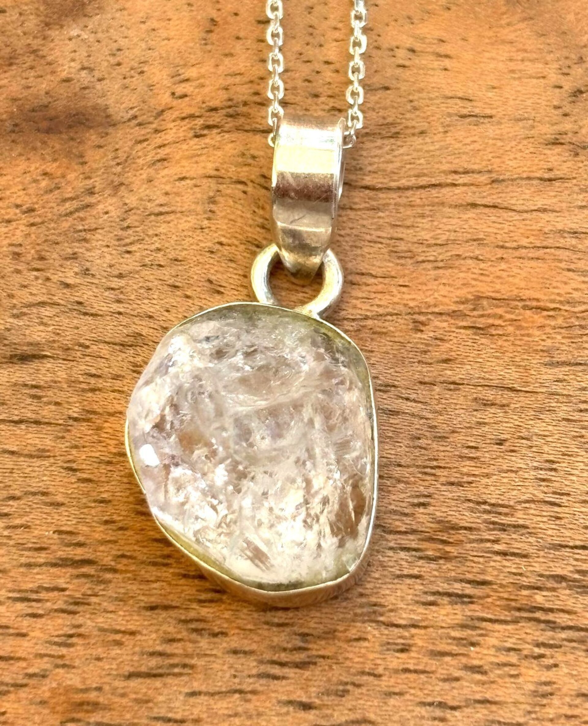 collar piedra natural cuarzo diamante herkimer - 2