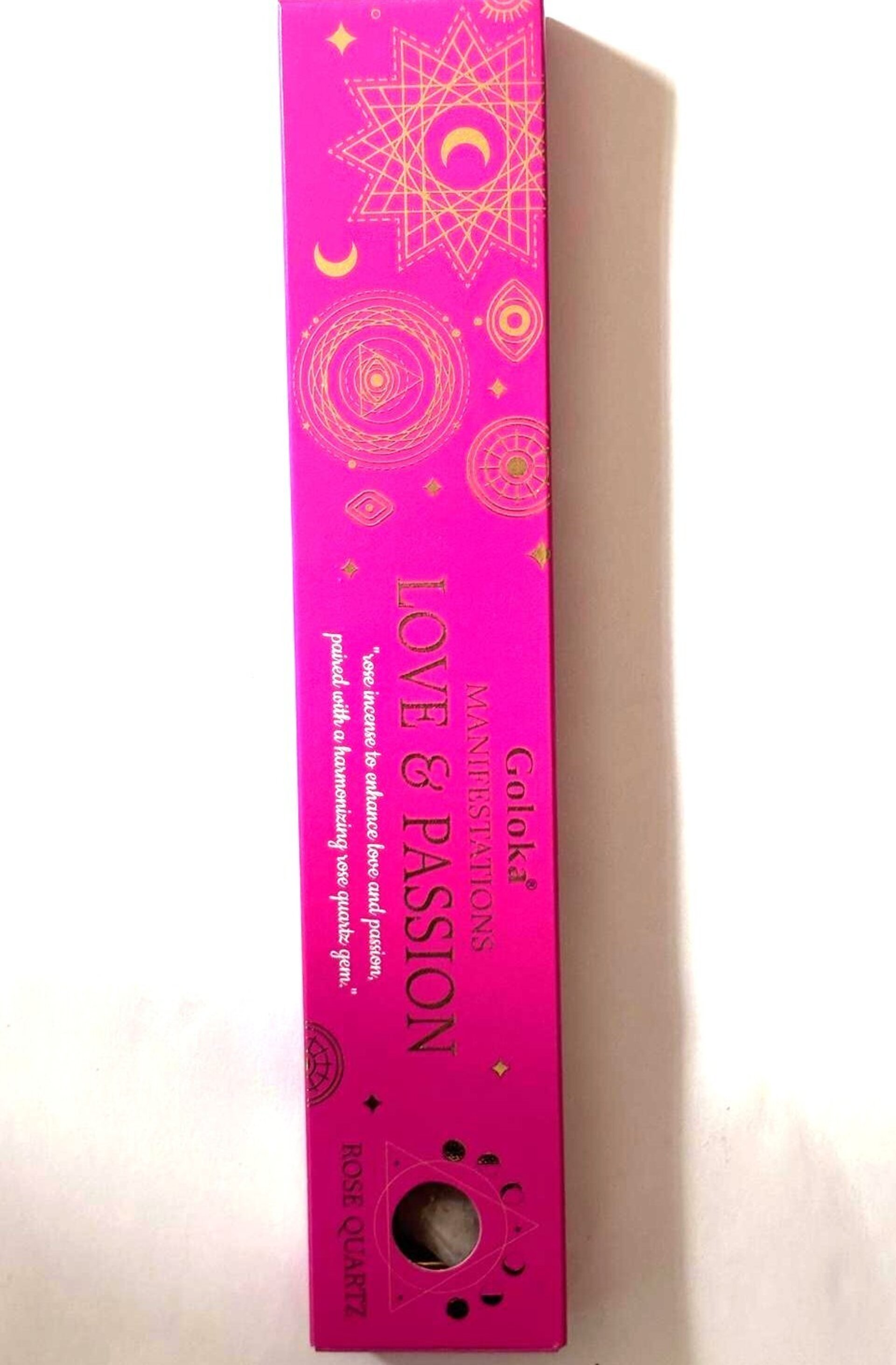 incienso- AMOR Y PASIÓN- CON PIEDRA DE CUARZO ROSA-goloka - 3