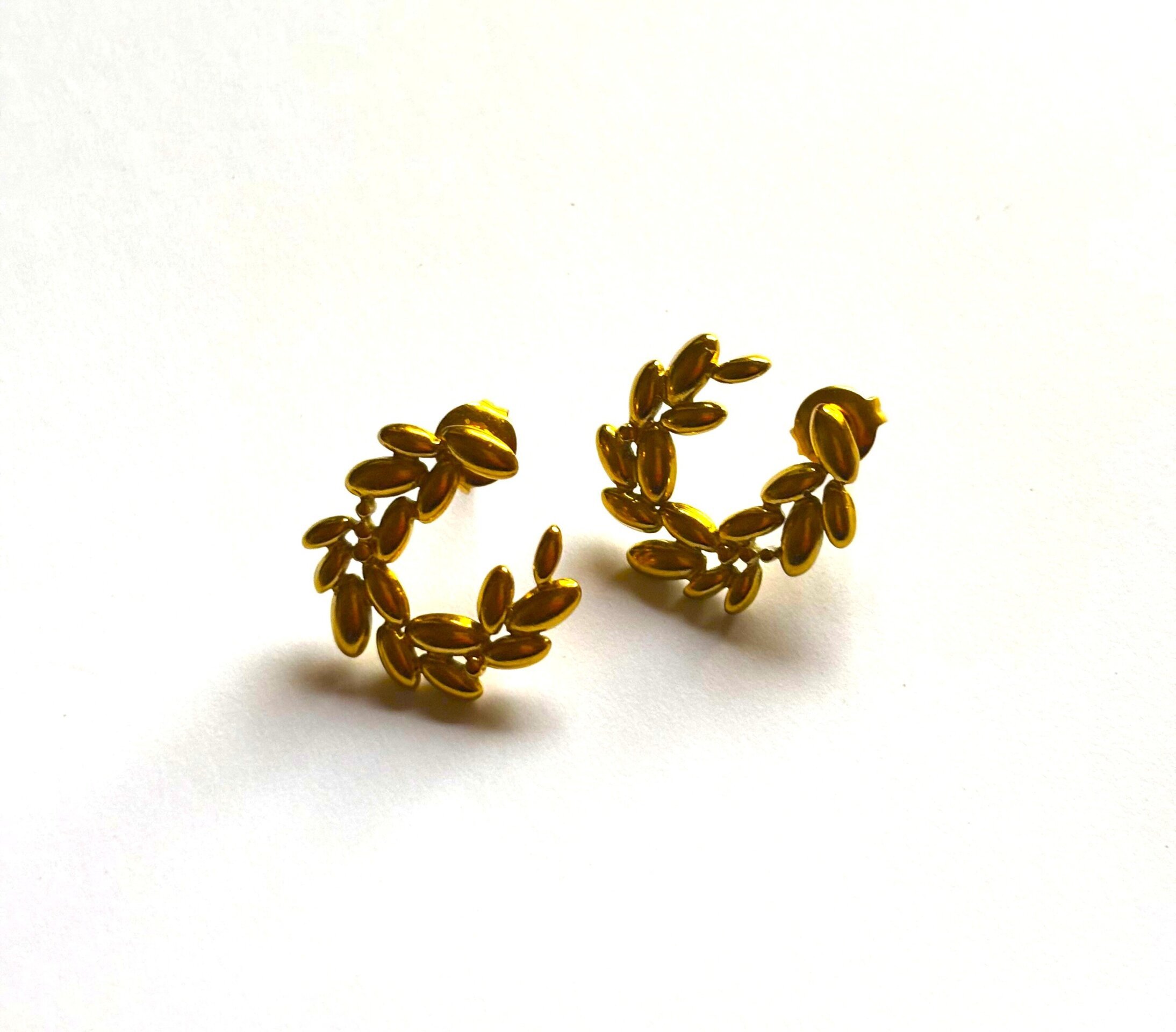 Pendientes flor dorada - 3