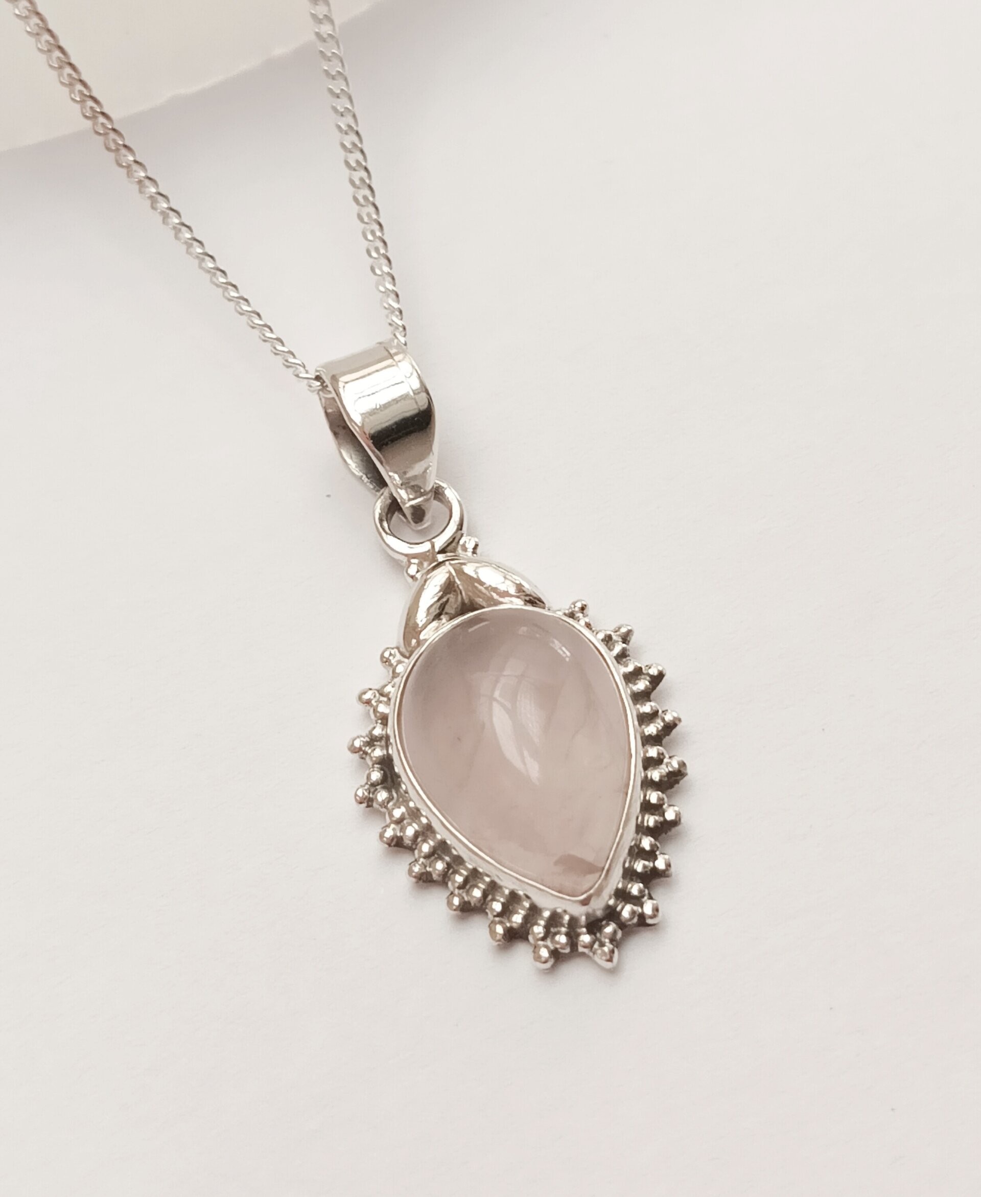 Collar  piedra cuarzo rosa - 3