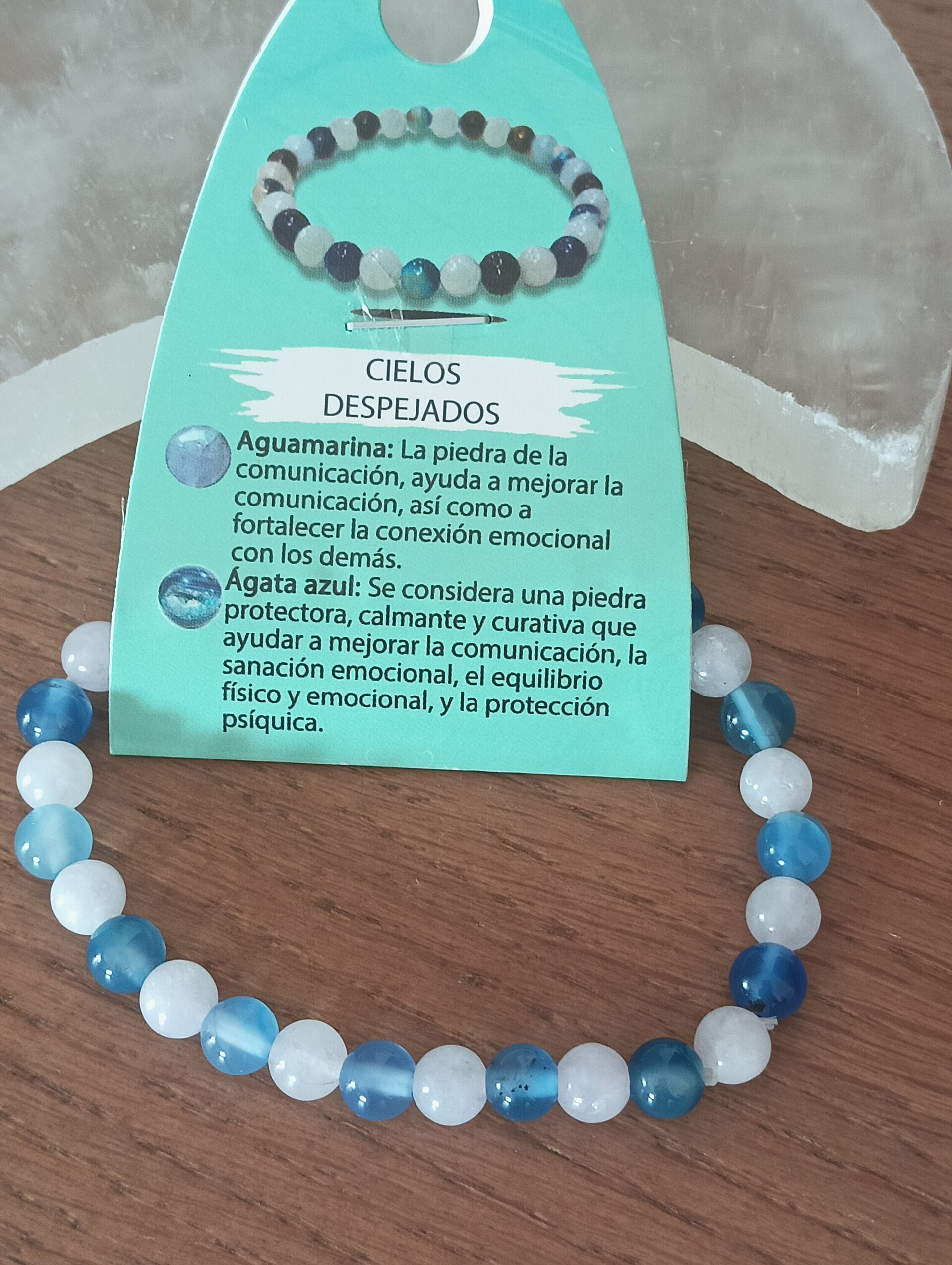 Pulsera aguamarina y ágata azul - 5